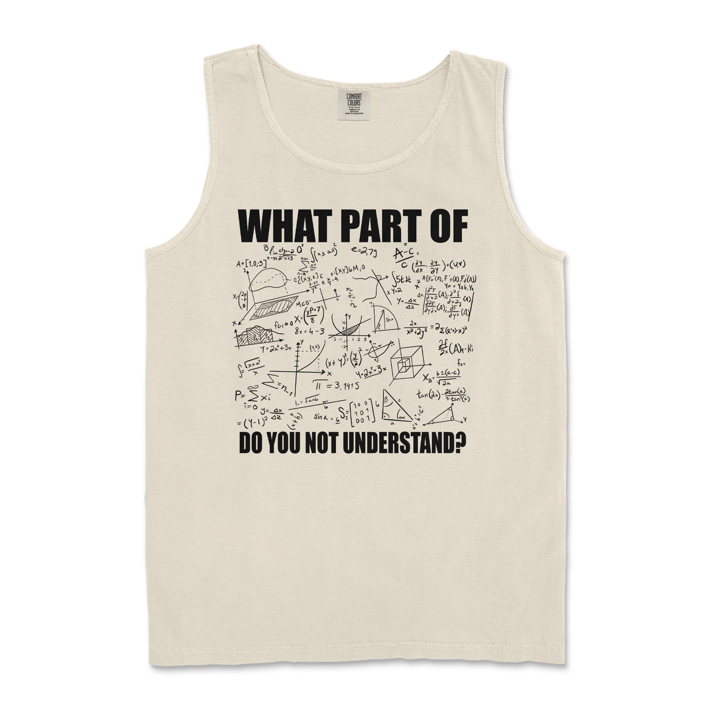 Comfort Colors Tank Top Math Problem  in Ivory