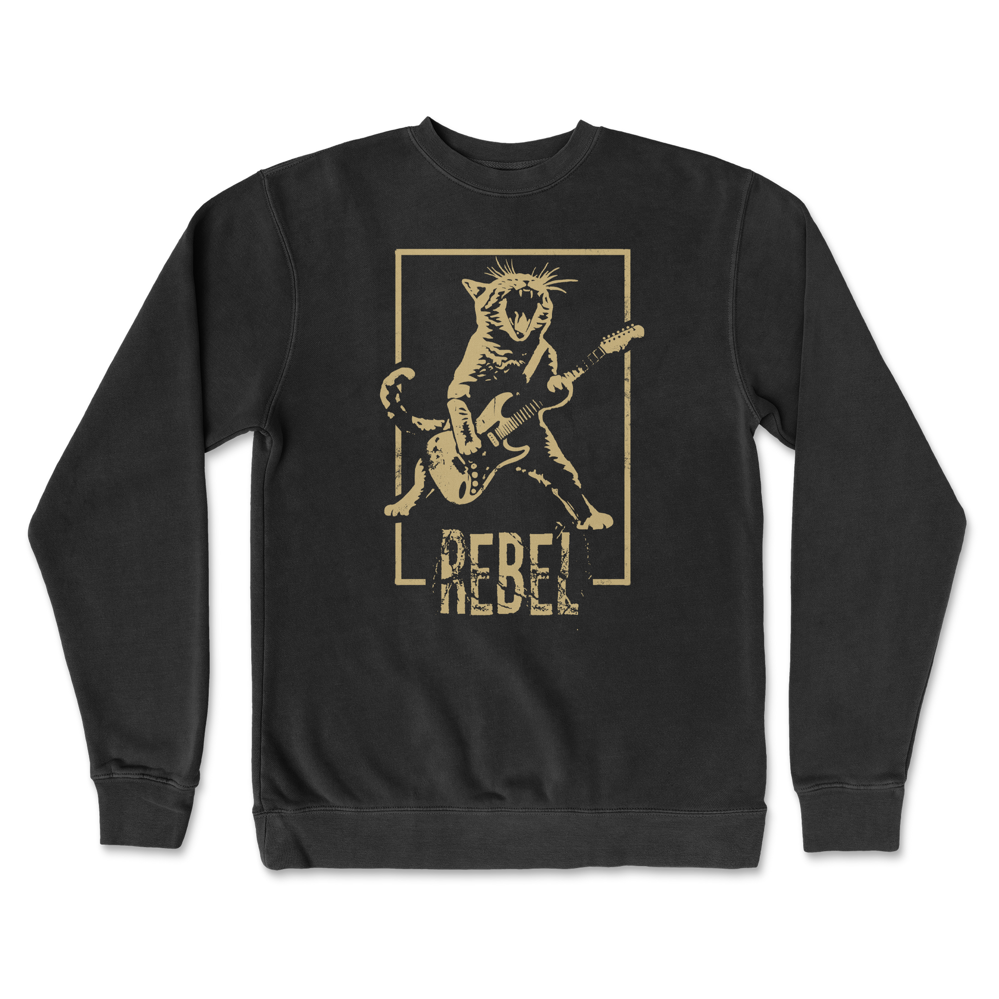 Independent Clothing Co. Crew Neck Rebel Kitty in Black