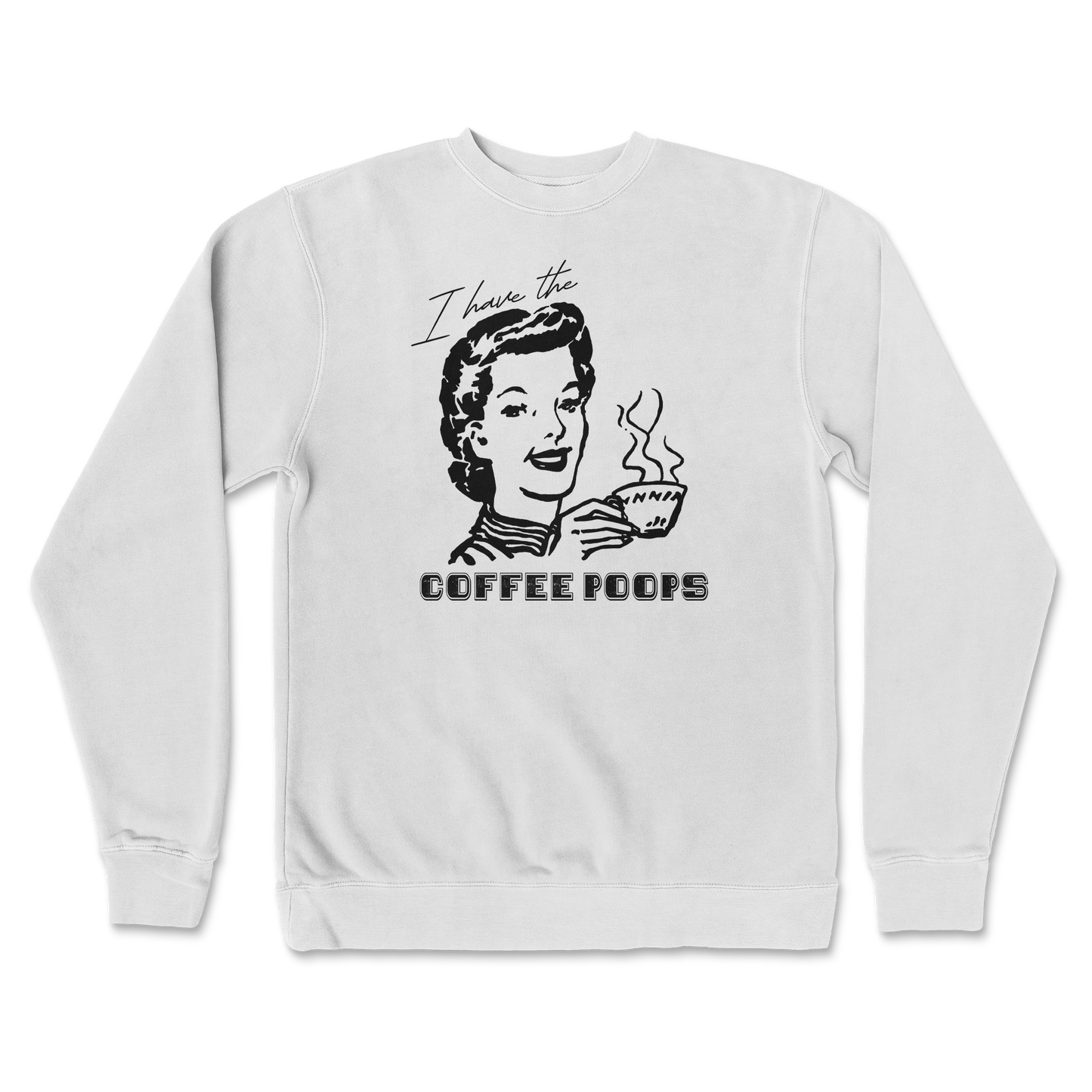 Independent Clothing Co. Crew Neck Coffee Poops in white