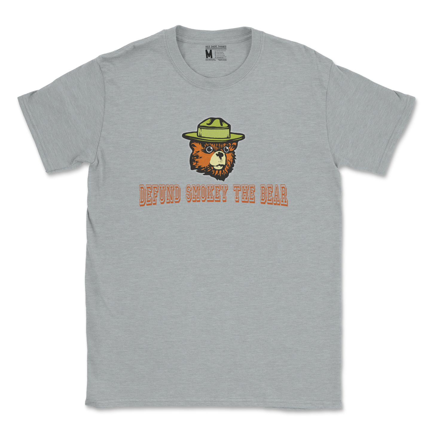 Heavy Blend T-Shirt Defund Smokey Bear in Sports Grey