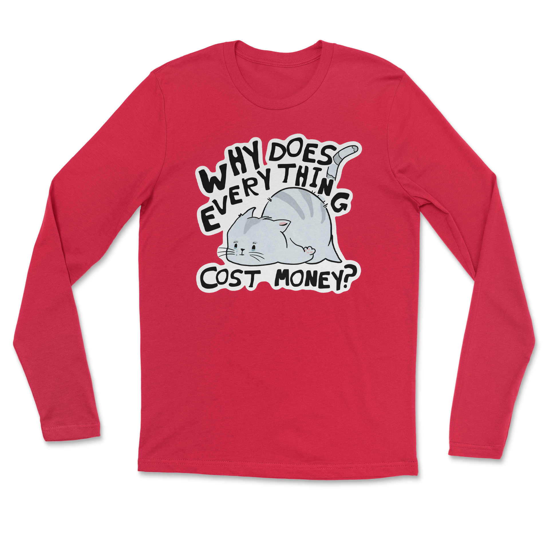 Heavy Blend Long Sleeve Broke Cat in Red