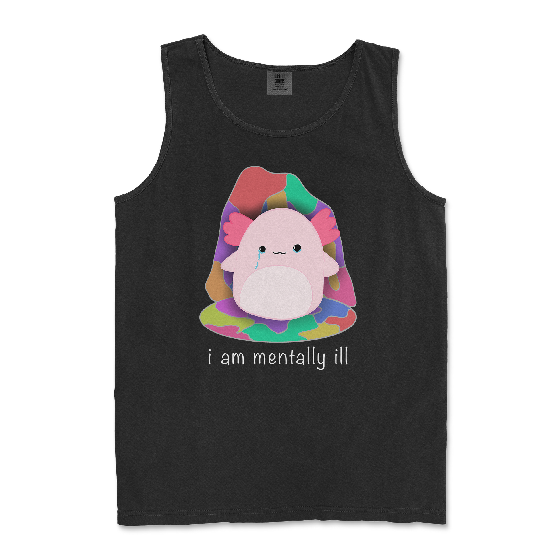 Comfort Colors Tank Top Mentally Ill and Squishy in Black