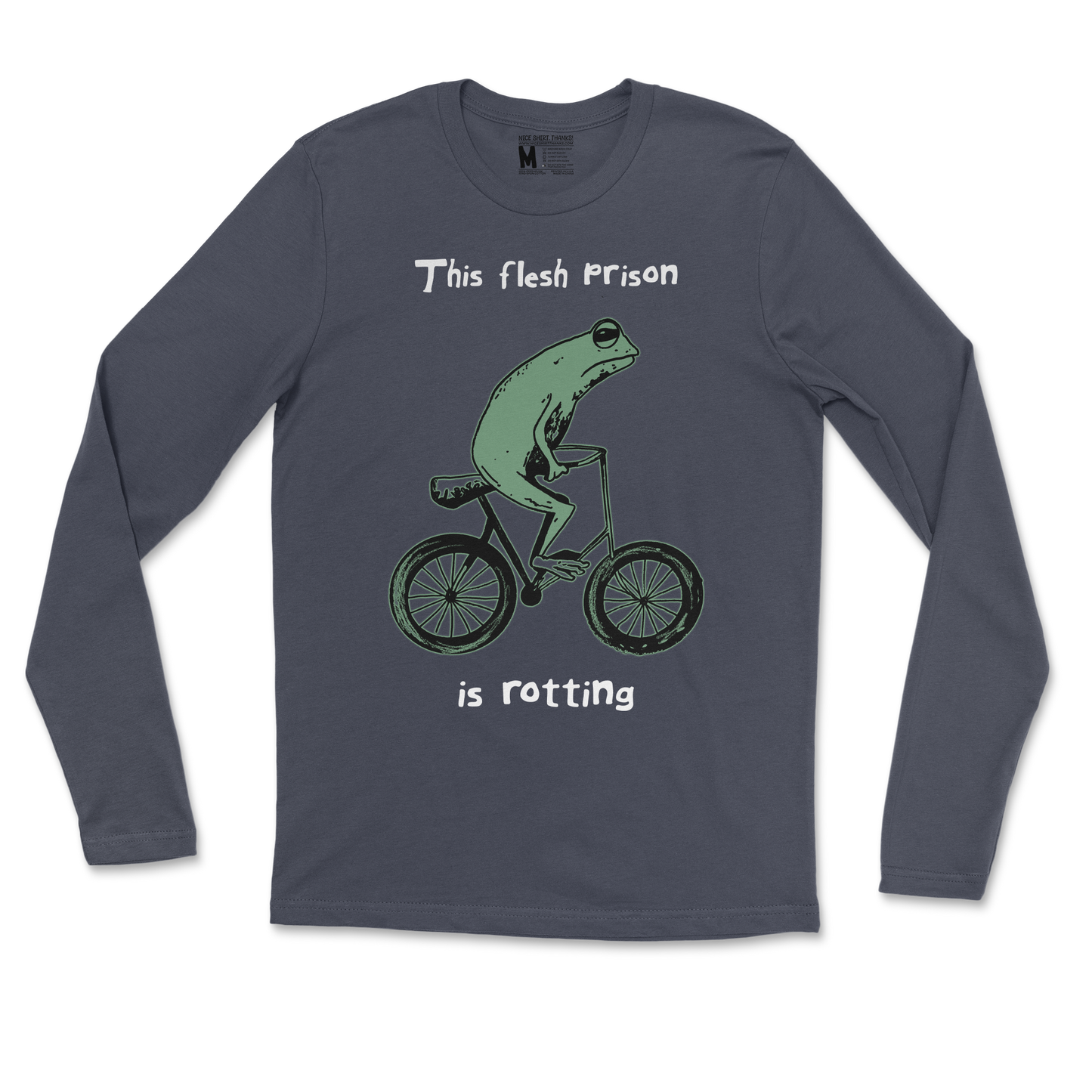 Gildan SoftStyle Long Sleeve Flesh Prison in Navy