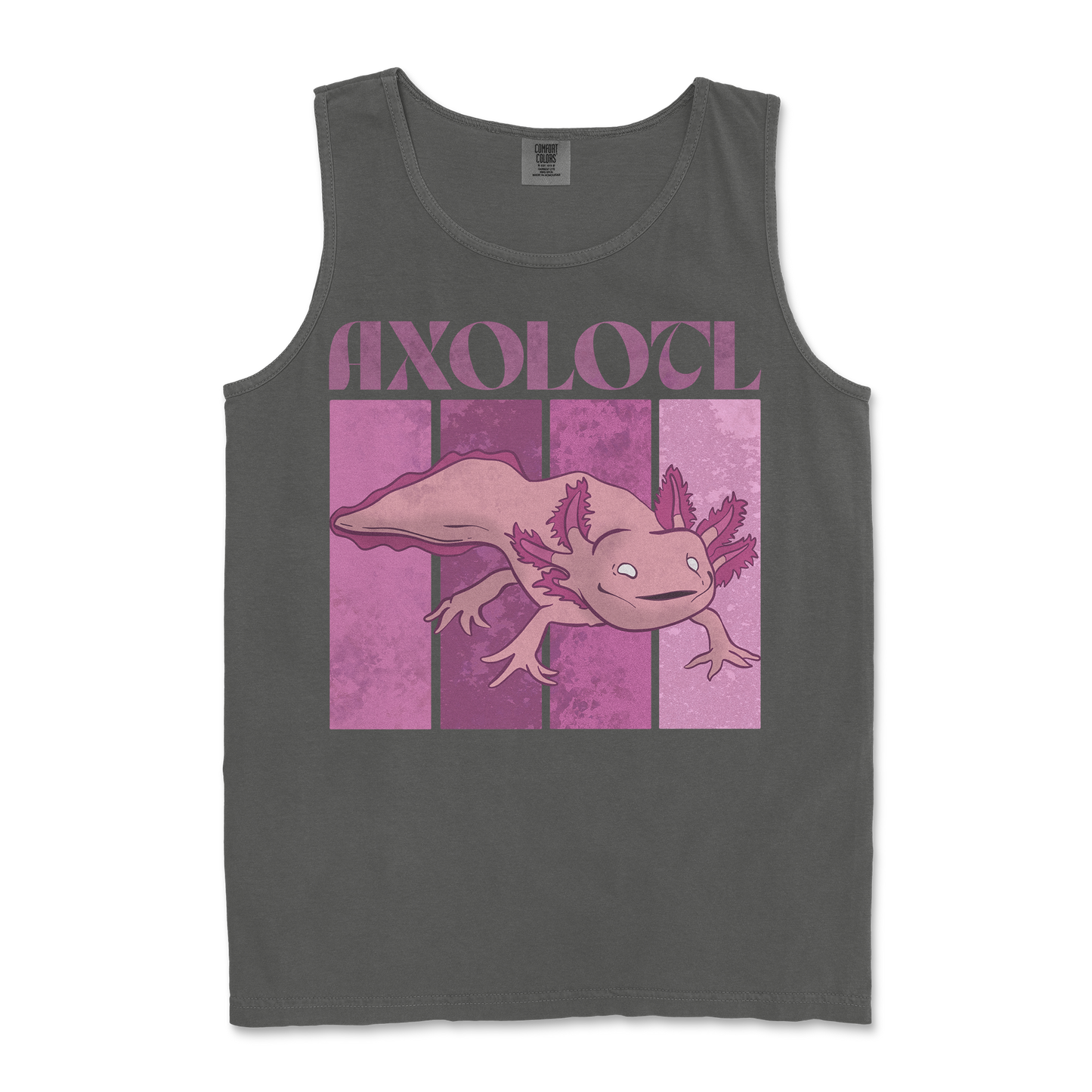 Comfort Colors Tank Top Axolotl in Pepper