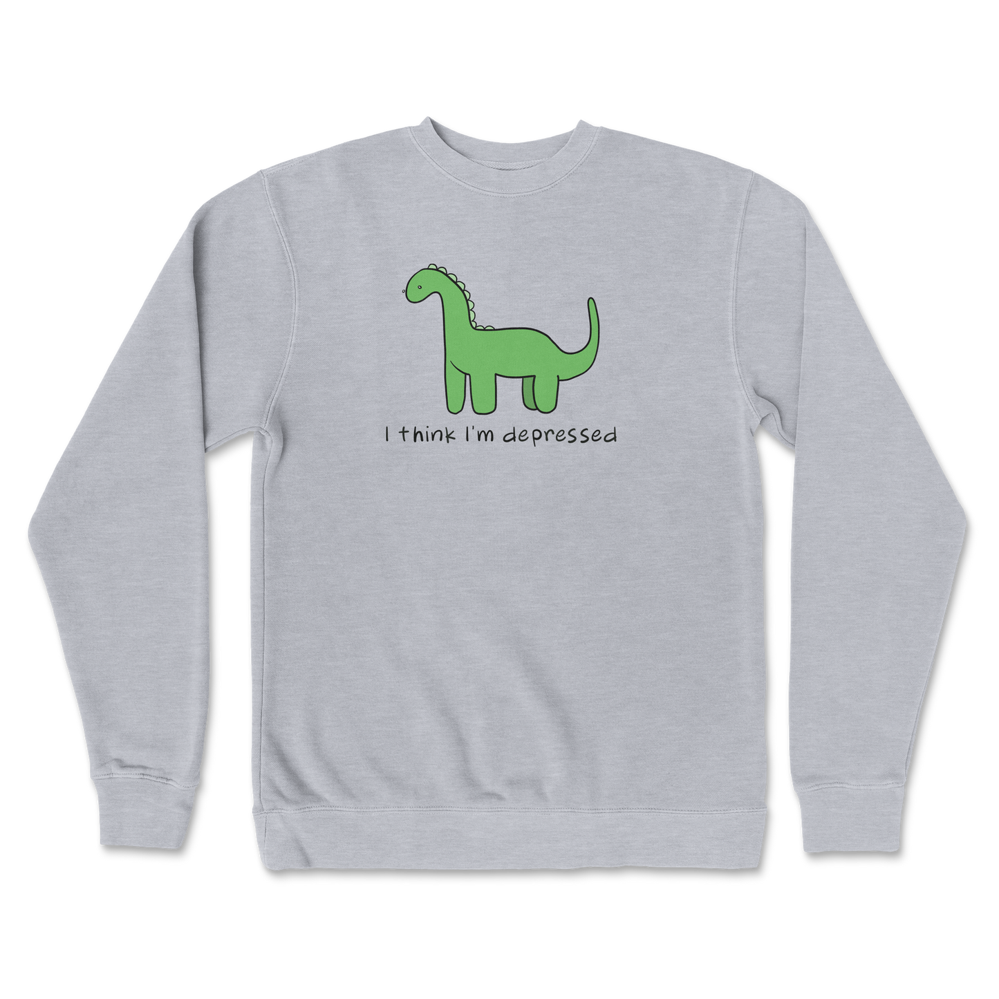 Independent Clothing Co. Crew Neck Depressed Dino in Grey-Heather