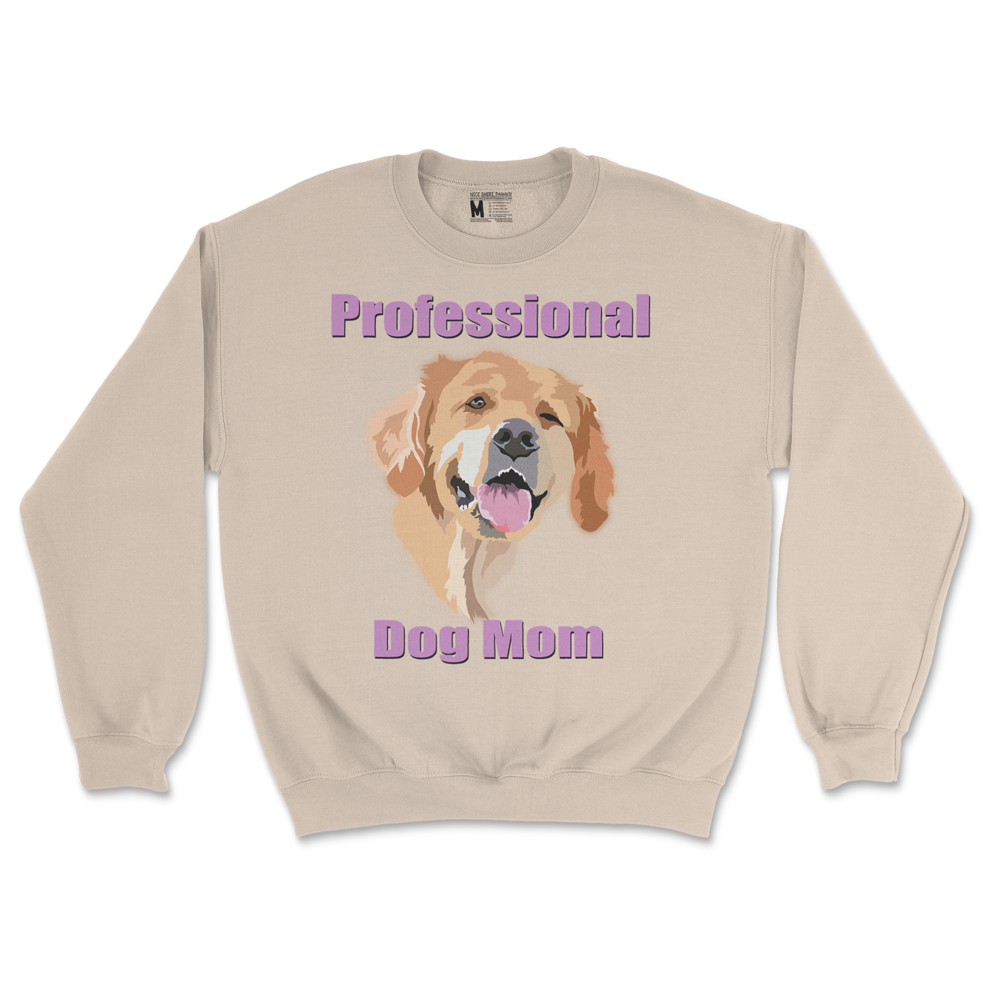 Gildan SoftStyle Crew Neck Dog Mom in Sand