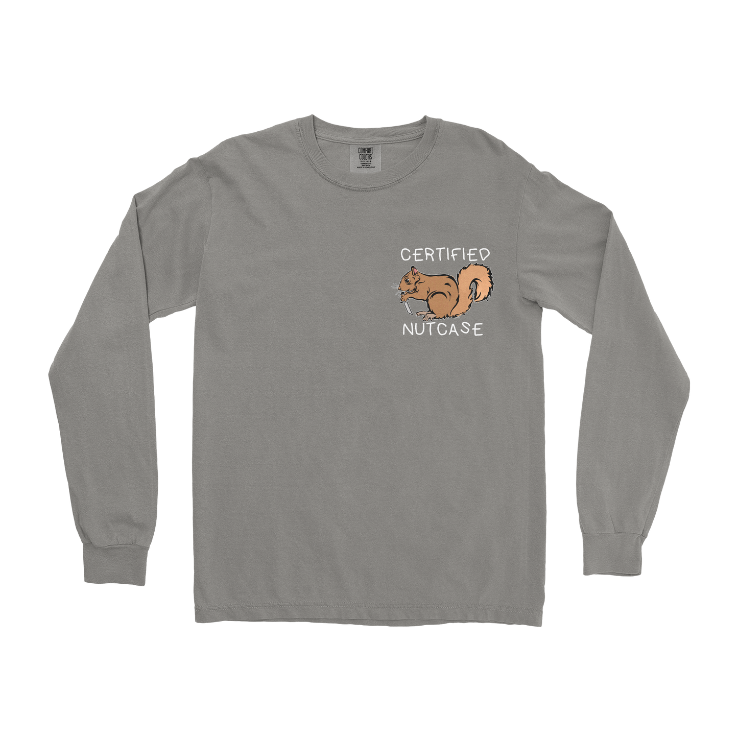 Comfort Colors Long Sleeve Nutcase in Grey
