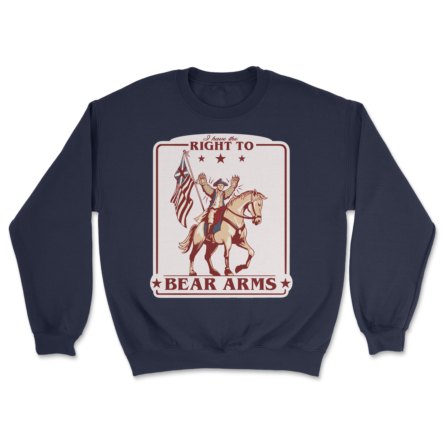 Heavy Blend Crew Neck Right to Bear Arms in Navy