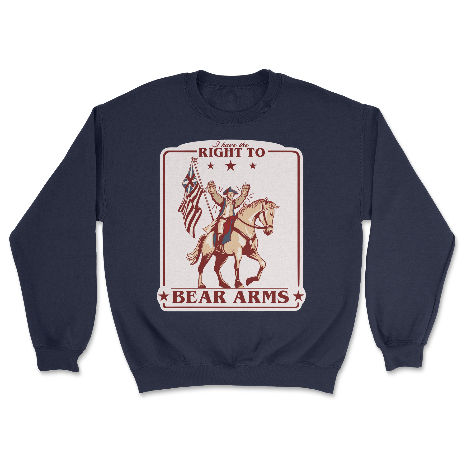 Heavy Blend Crew Neck Right to Bear Arms in Navy