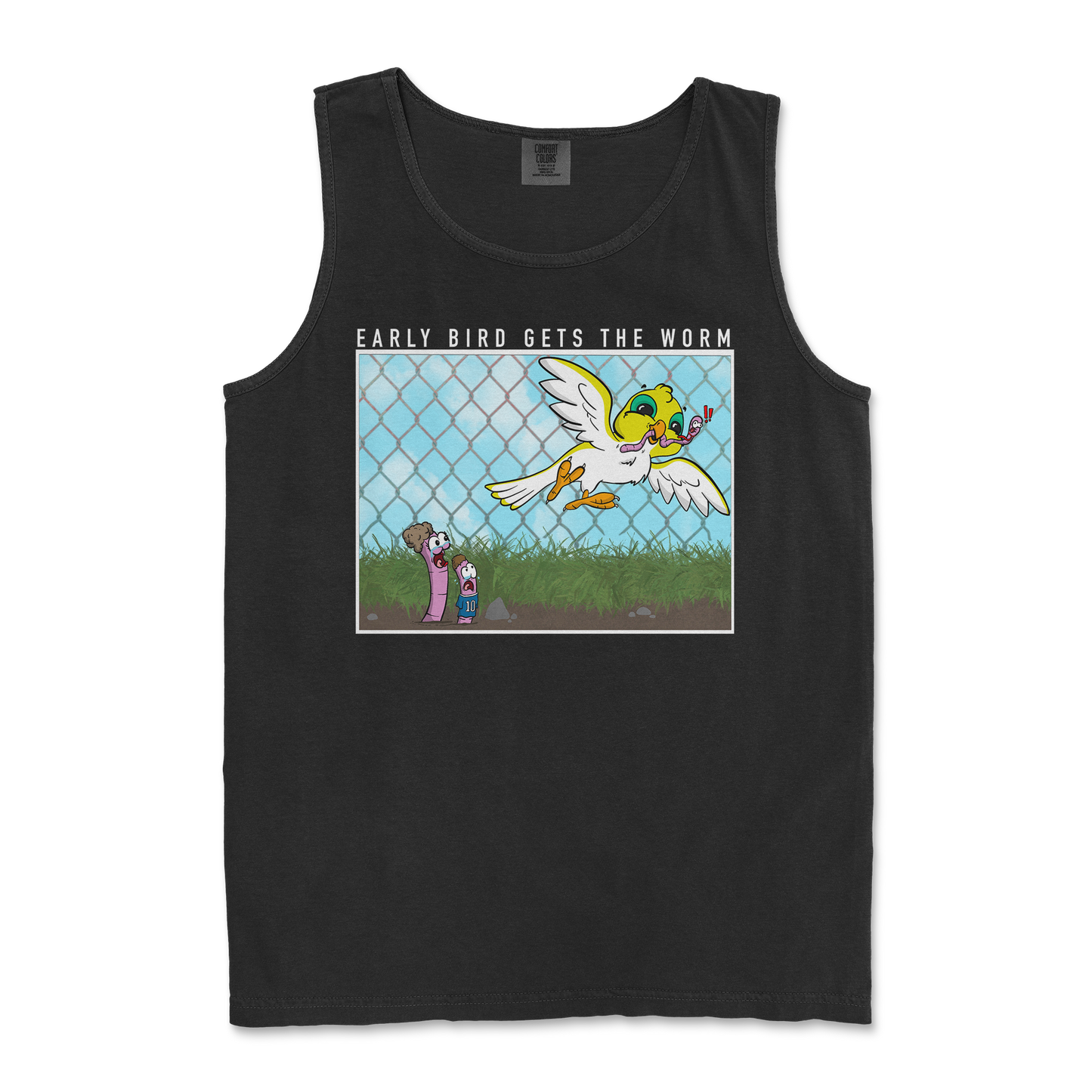 Comfort Colors Tank Top Early Bird in Black