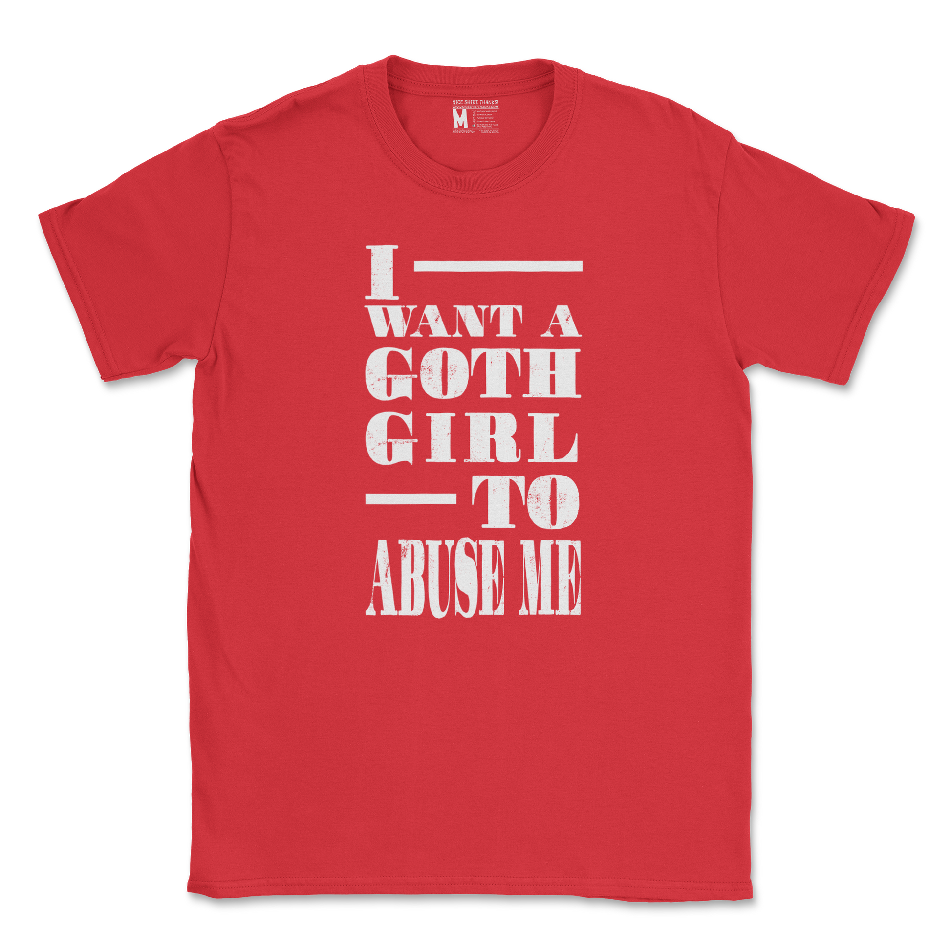 Gildan SoftStyle T-Shirt I Want A Goth GF in Red