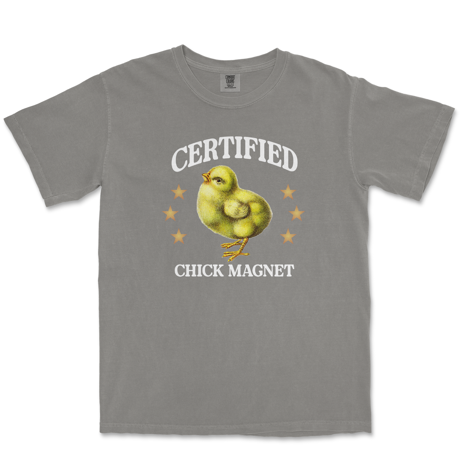 Comfort Colors T-Shirt Chick Magnet in Grey