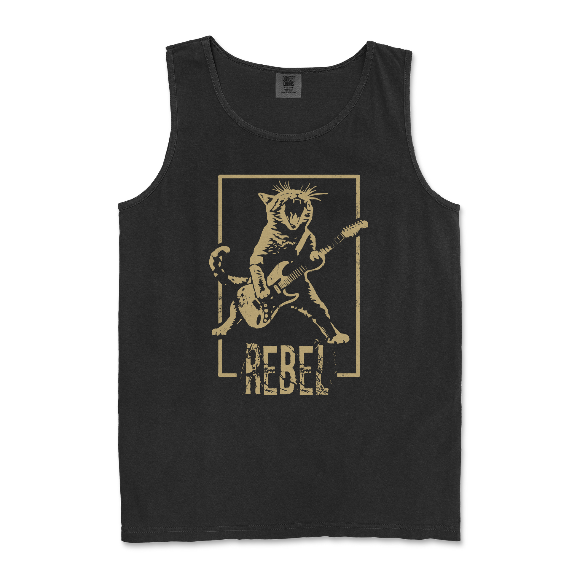Comfort Colors Tank Top Rebel Kitty in Black