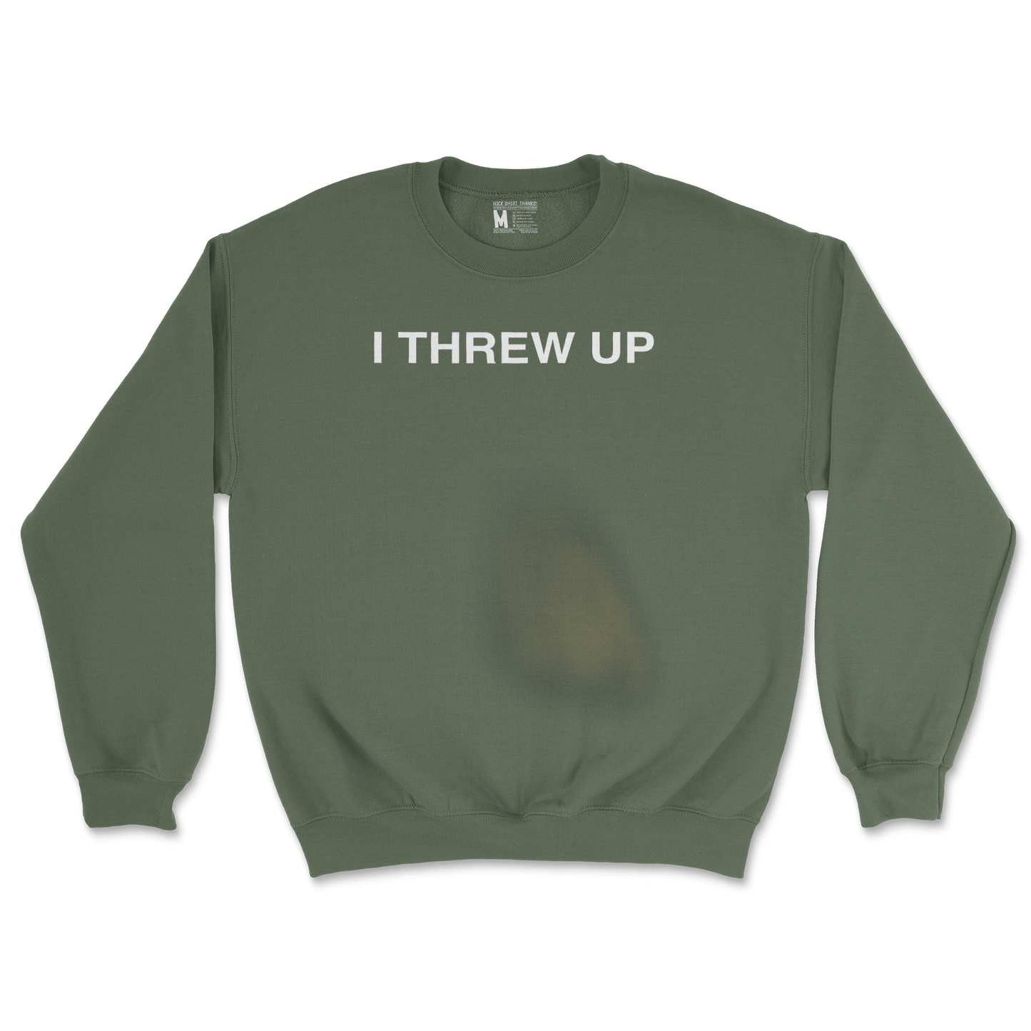 Gildan SoftStyle Crew Neck Mom I Threw Up in Military Green