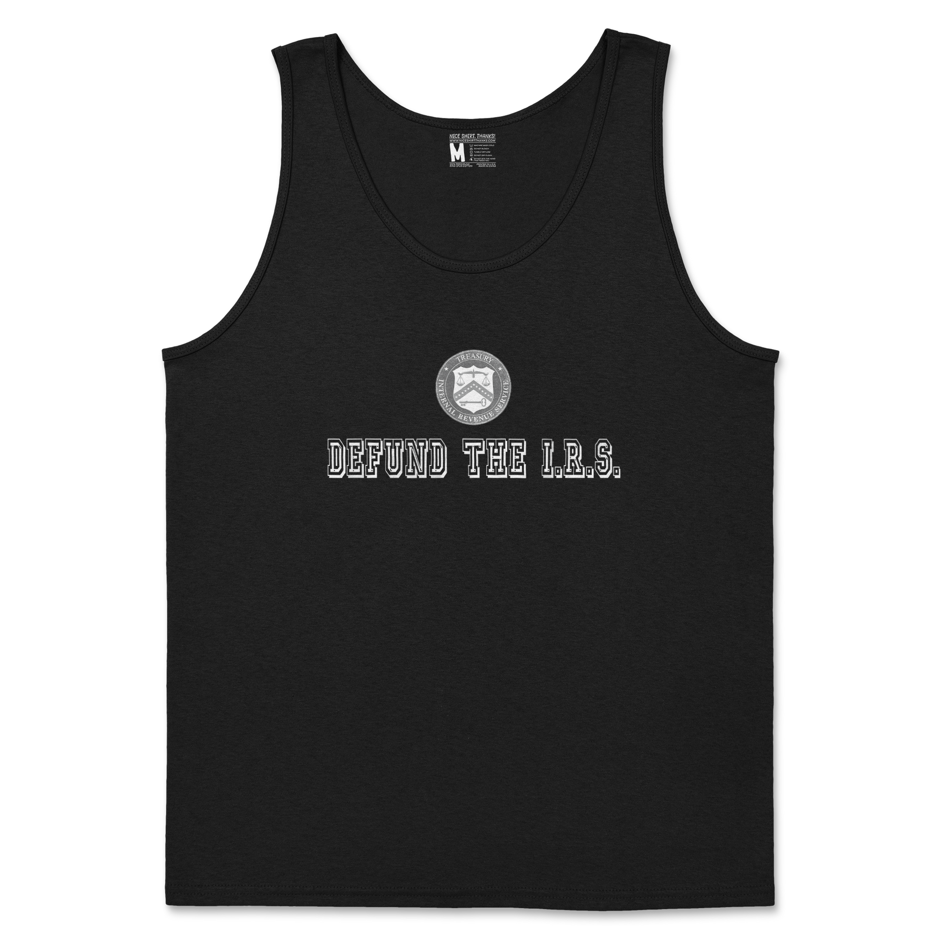 Gildan SoftStyle Tank Top Defund The I.R.S. in Black
