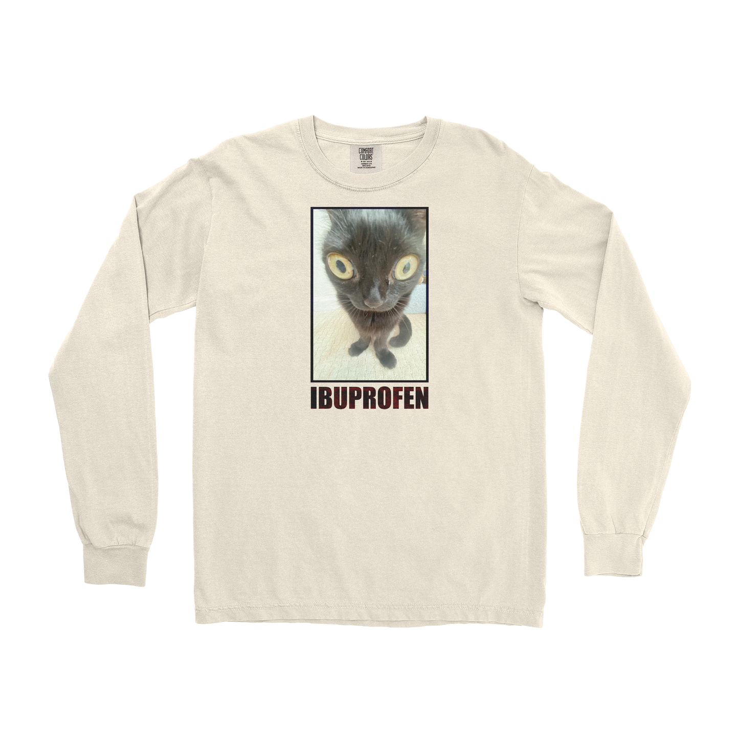 Comfort Colors Long Sleeve Ibuprofen  in Ivory