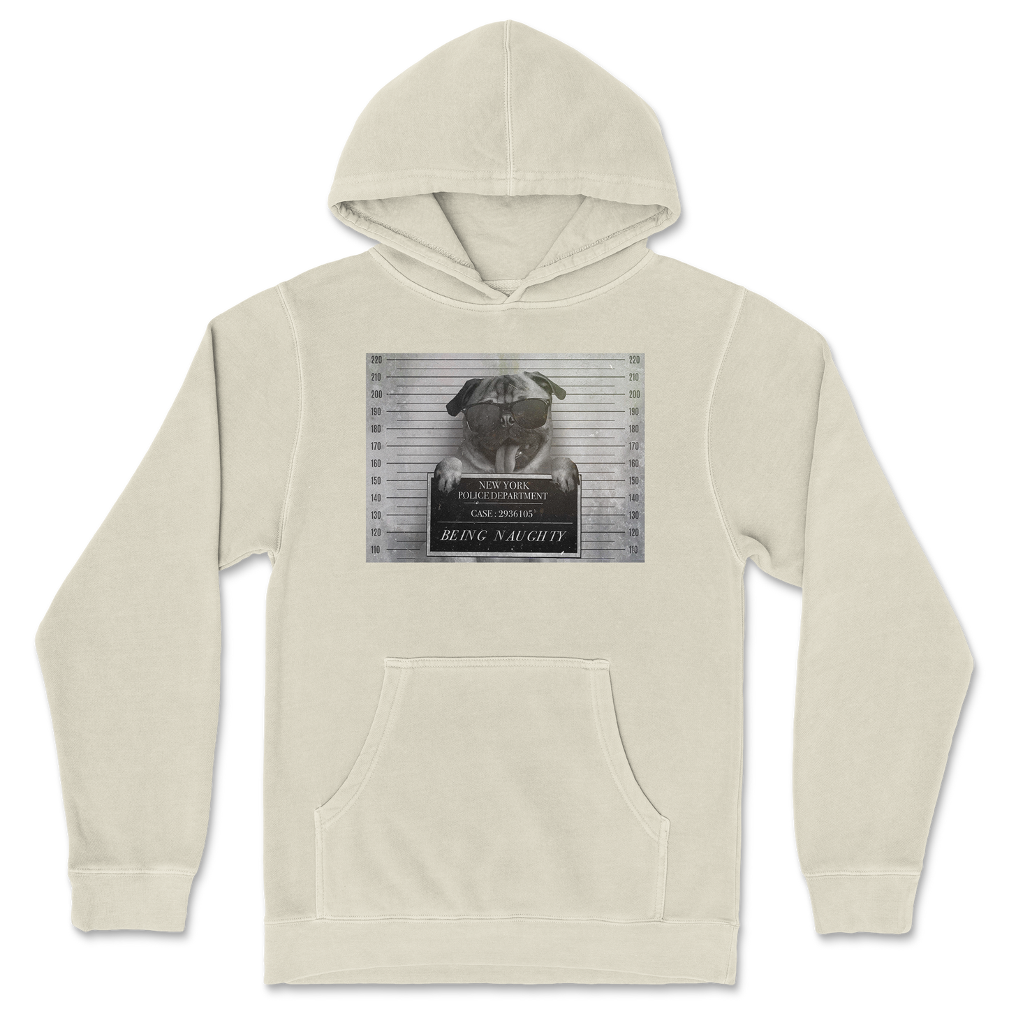 Independent Clothing Co. Hoodie Naughty Pug in Ivory