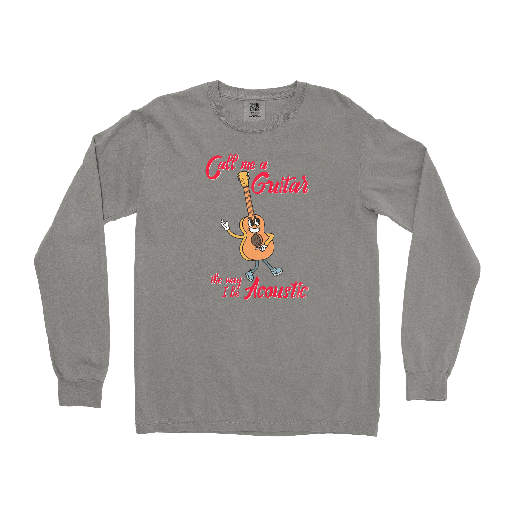 Comfort Colors Long Sleeve I Do Be Acoustic  in Grey