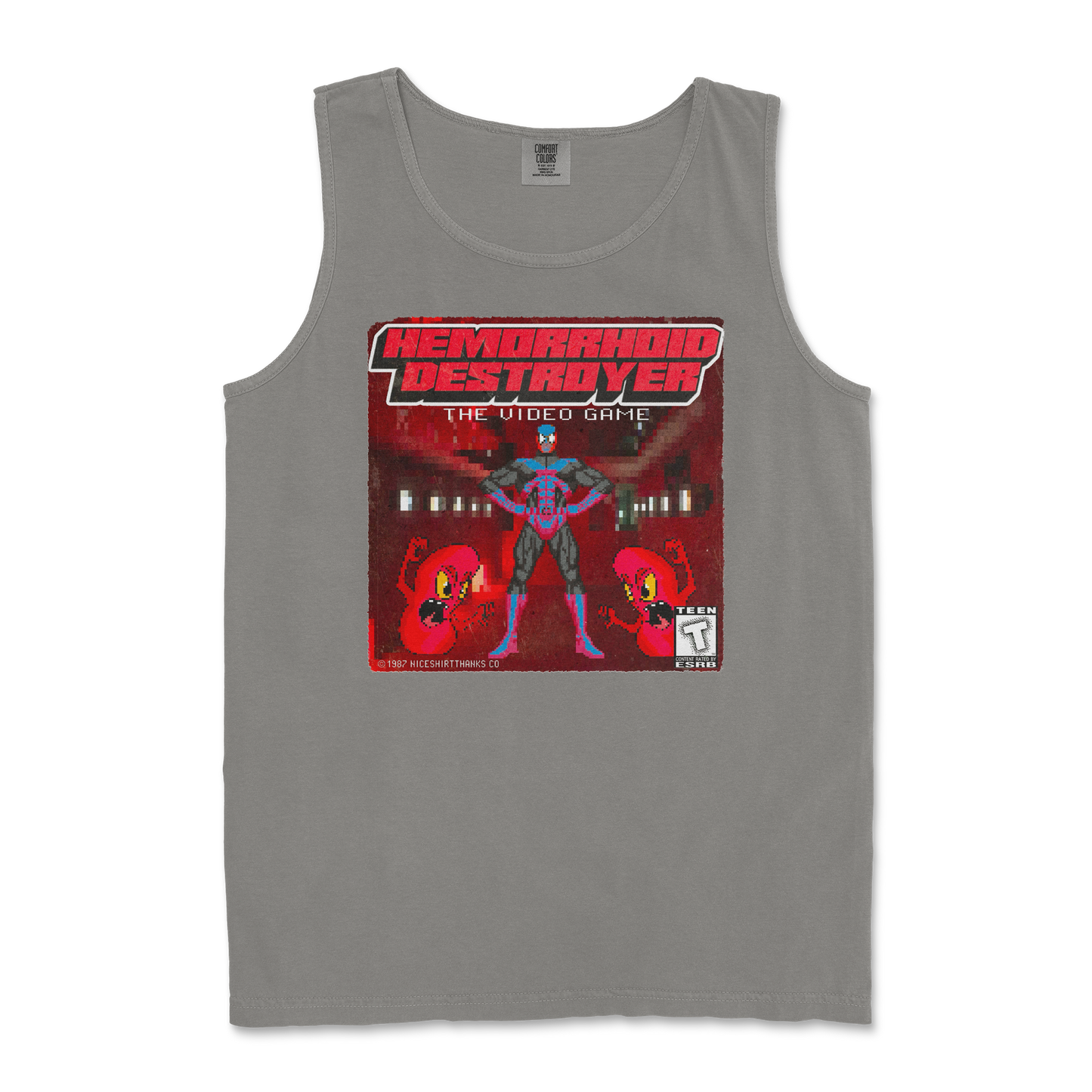 Comfort Colors Tank Top Hemorrhoid Destroyer  in Grey