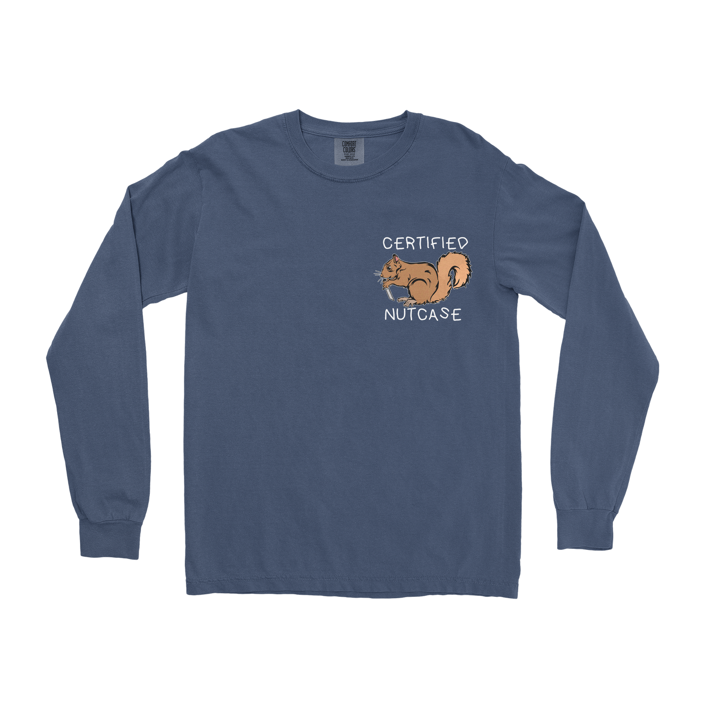 Comfort Colors Long Sleeve Nutcase in Midnight
