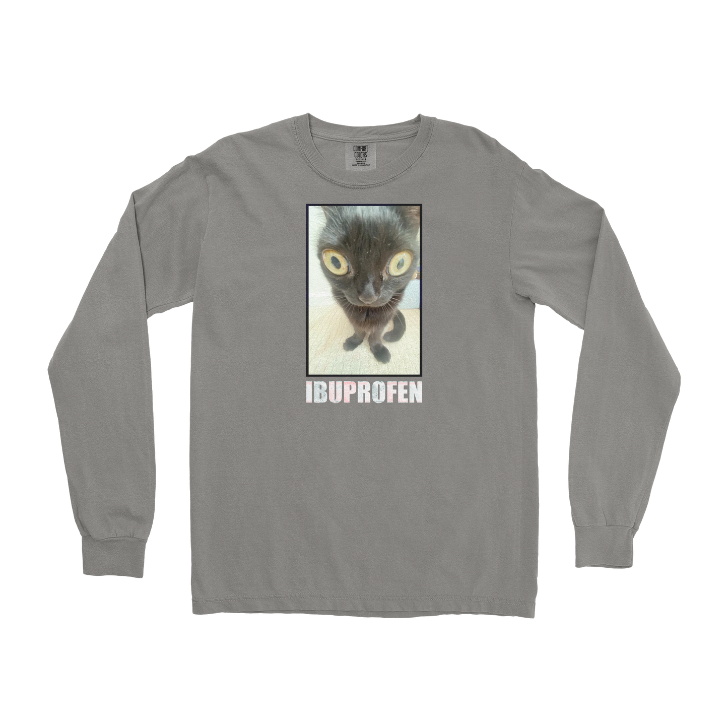 Comfort Colors Long Sleeve Ibuprofen in Grey