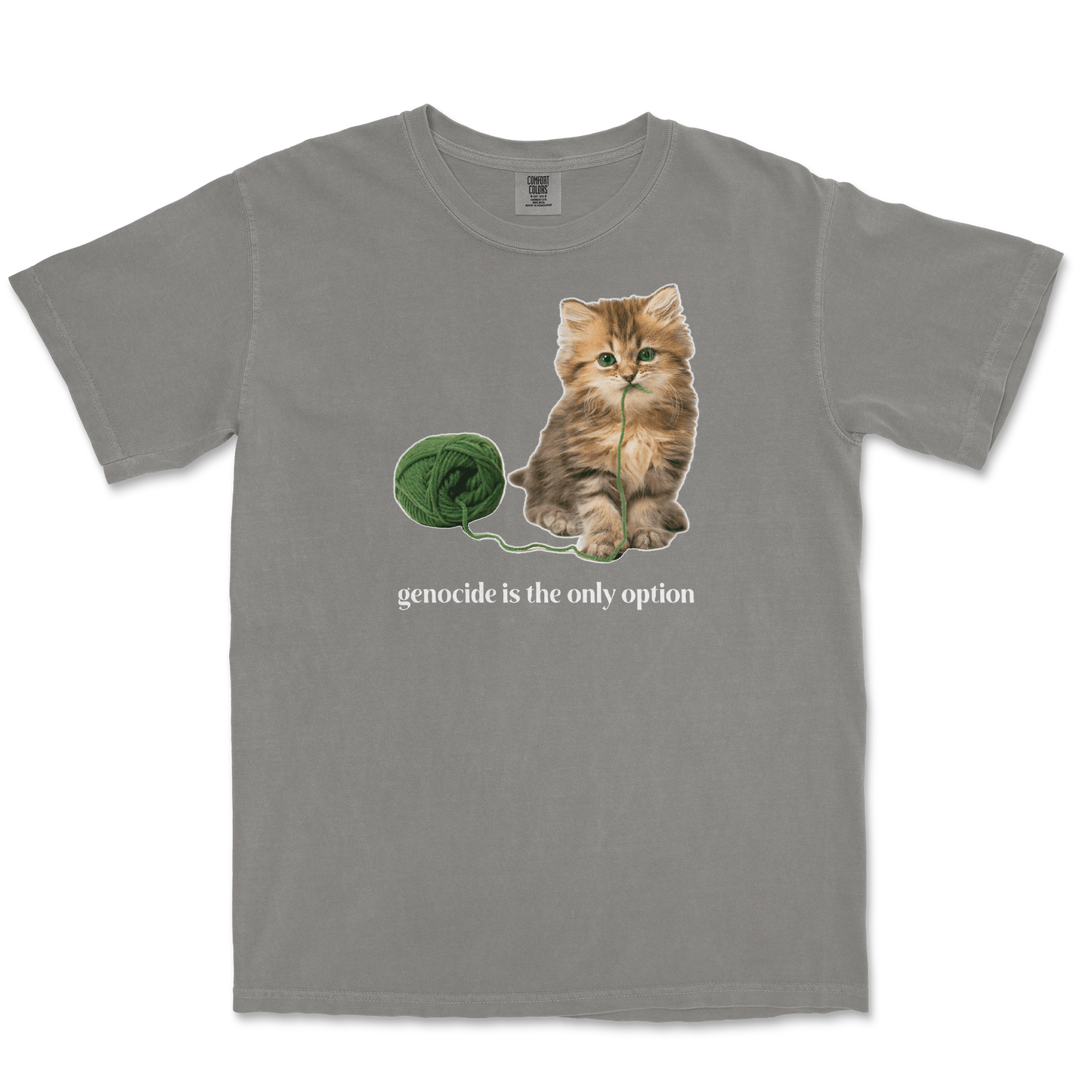 Comfort Colors T-Shirt Genocide Kitty  in Grey