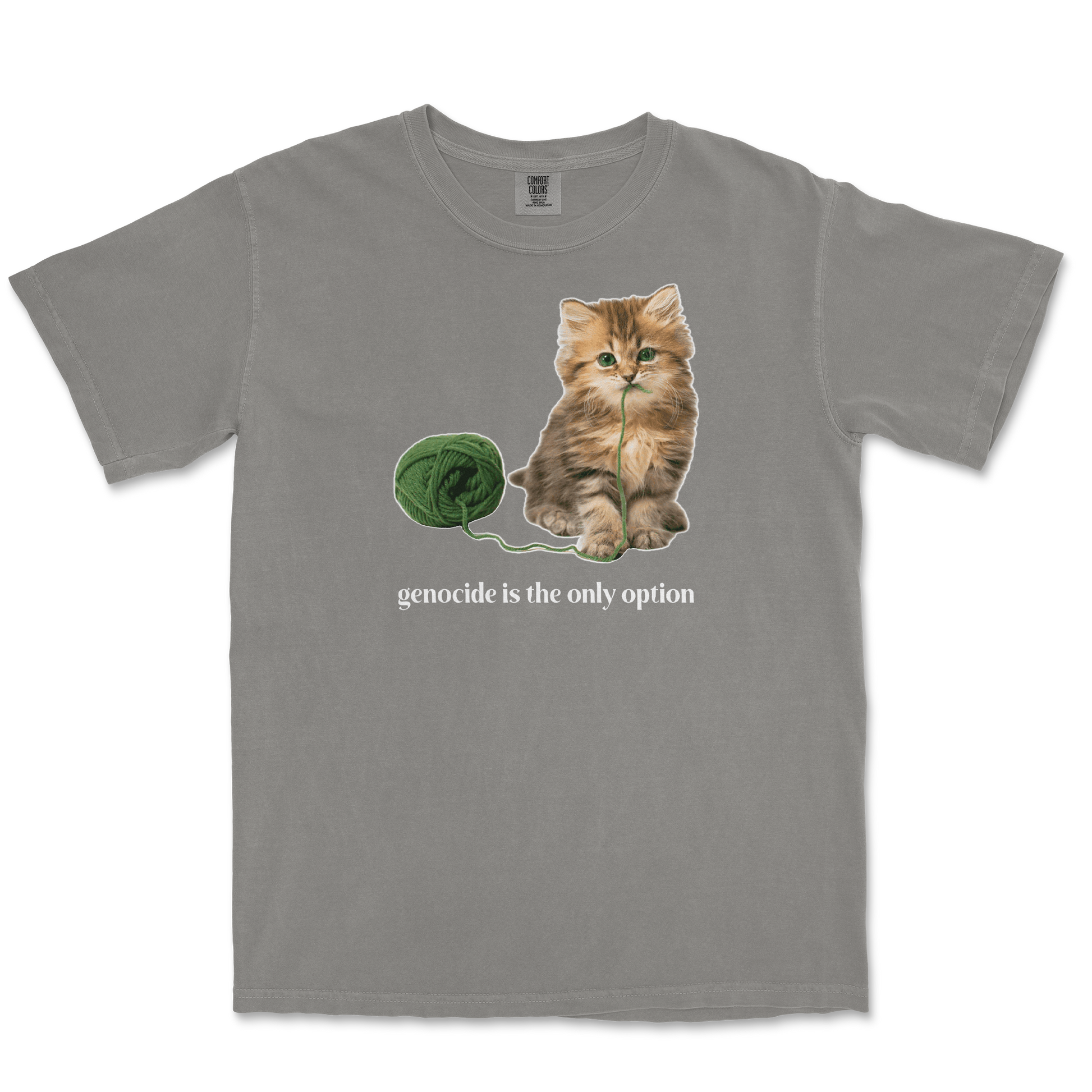 Comfort Colors T-Shirt Genocide Kitty  in Grey