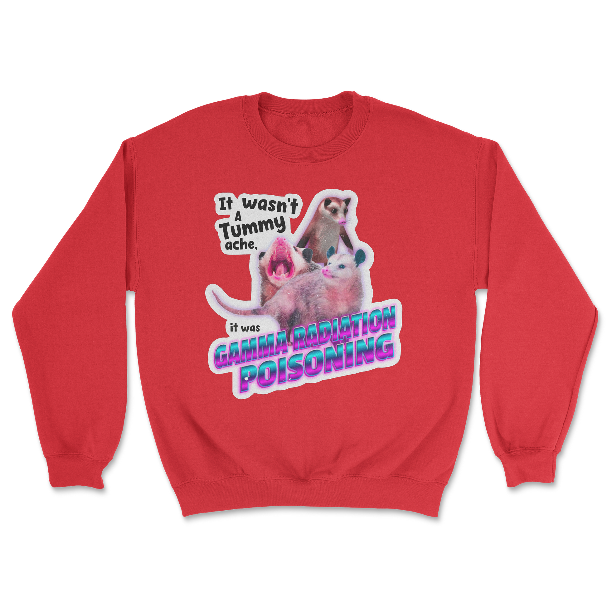 The Nice Shirt Crew Neck Possum Radiation  in Red
