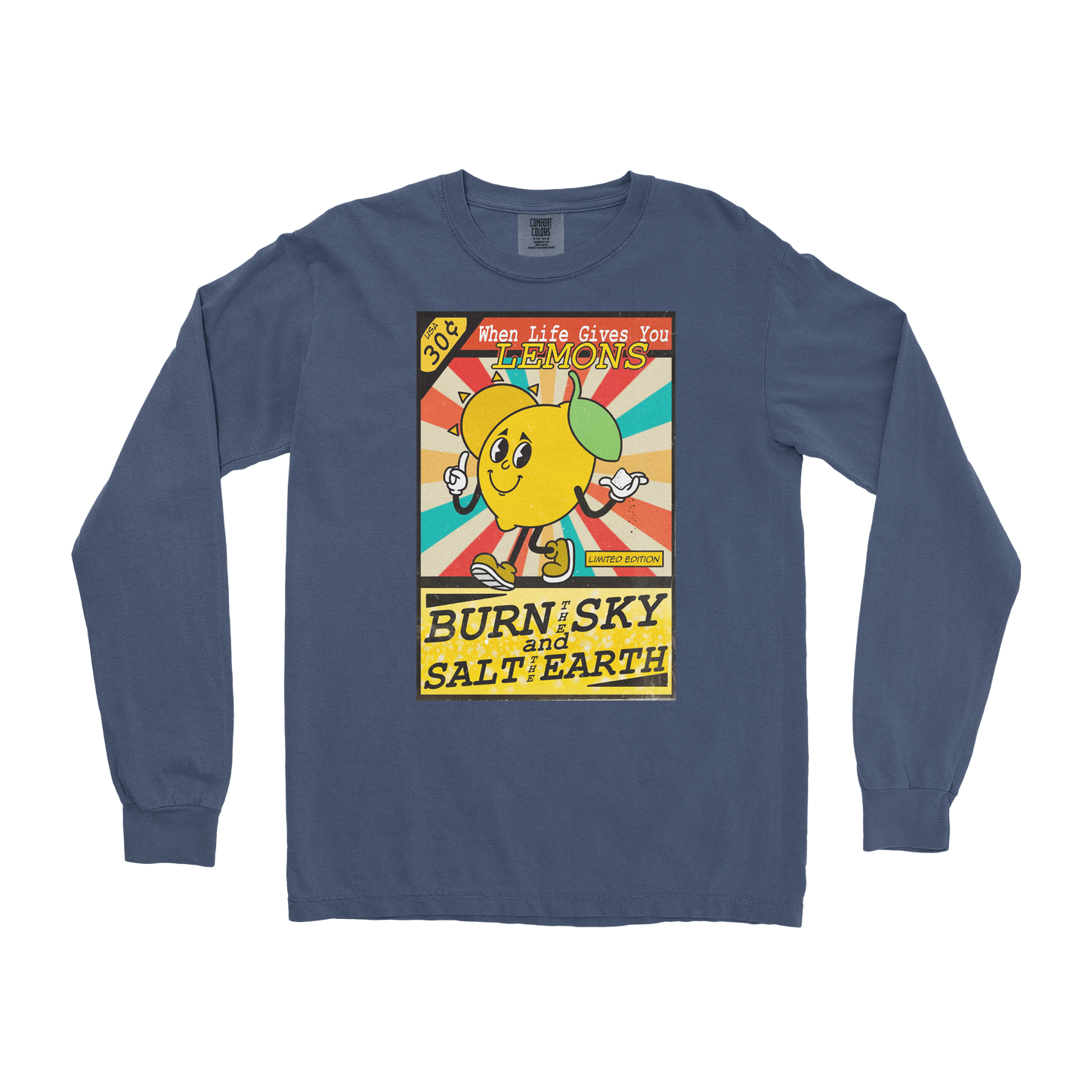 Comfort Colors Long Sleeve Life Gives You Lemons in Midnight
