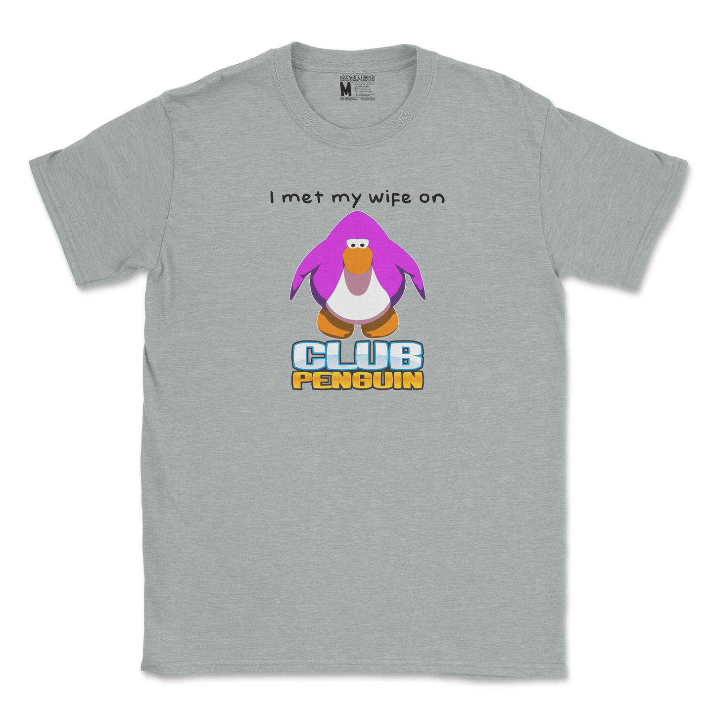 Gildan SoftStyle T-Shirt Club Penguin Wife  in Sport-Grey