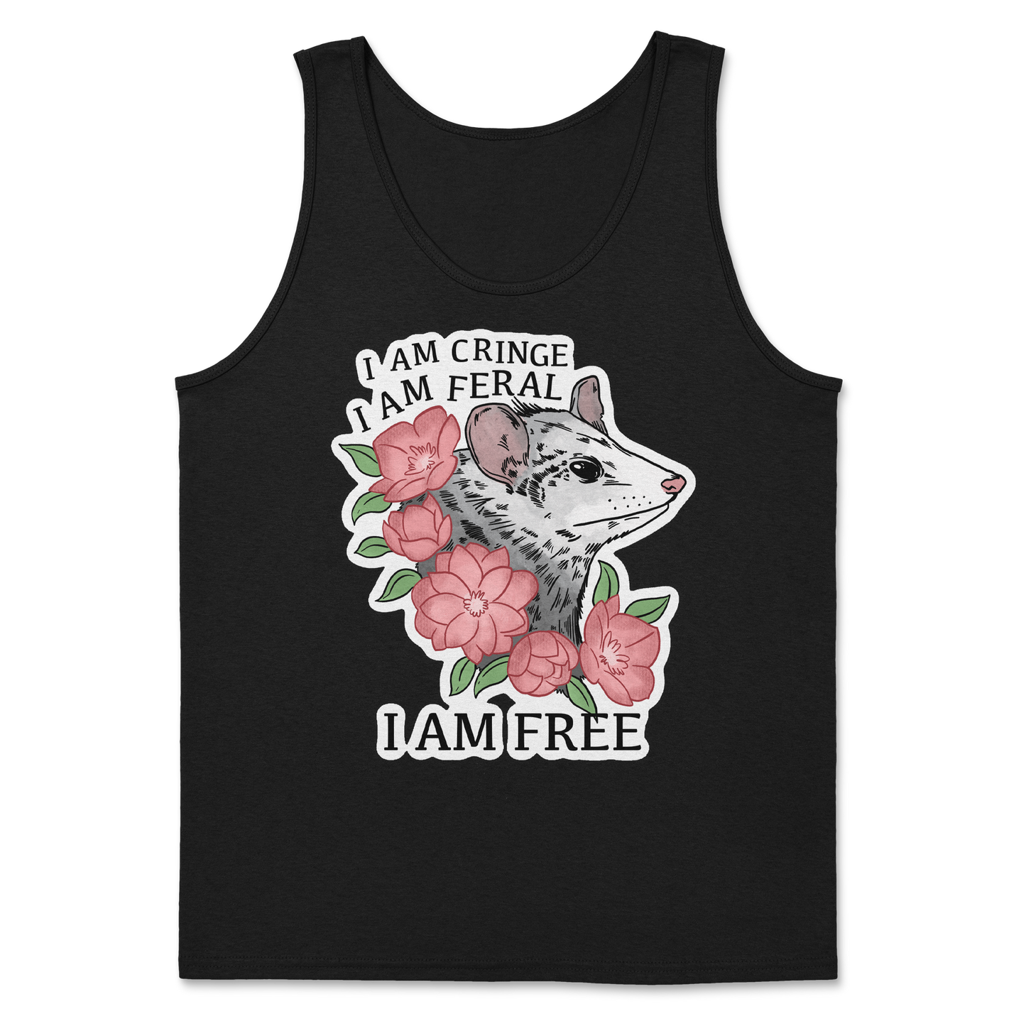 The Nice Shirt Tank Top I Am Cringe in Black