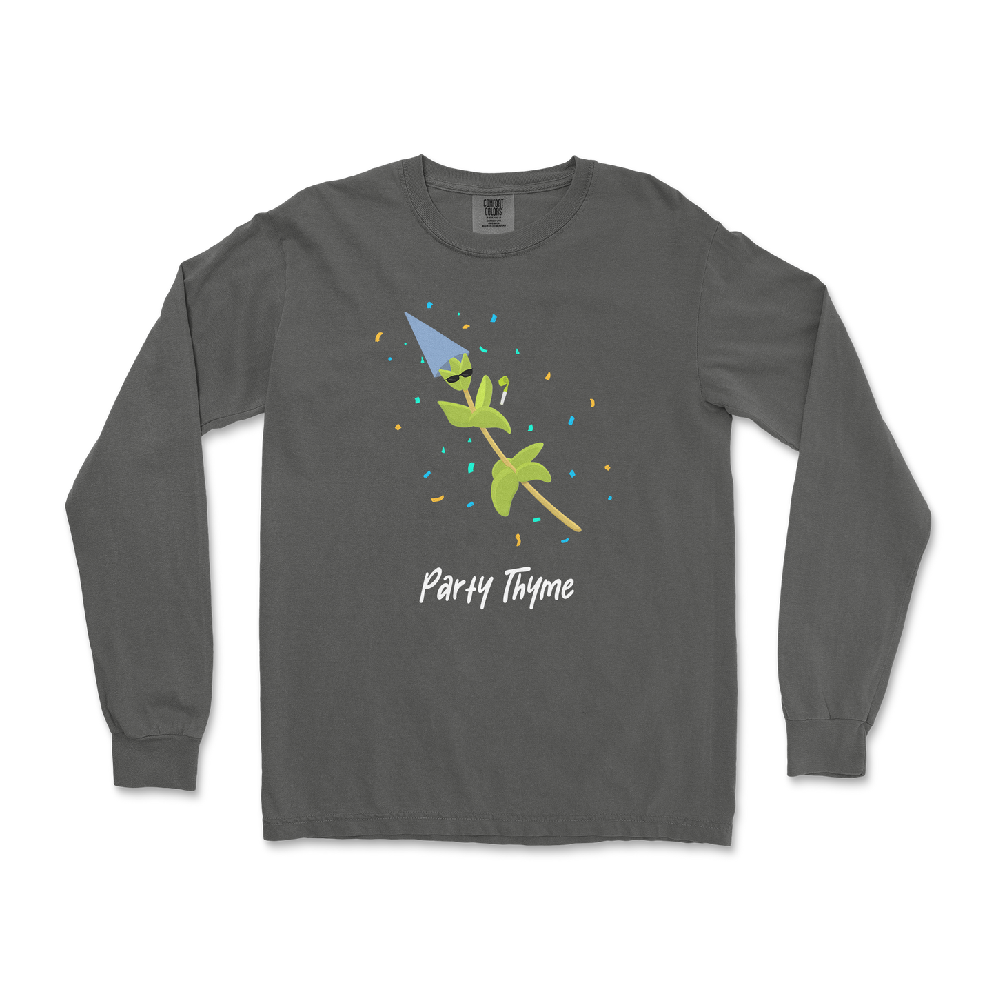 Comfort Colors Long Sleeve Party Thyme in Pepper
