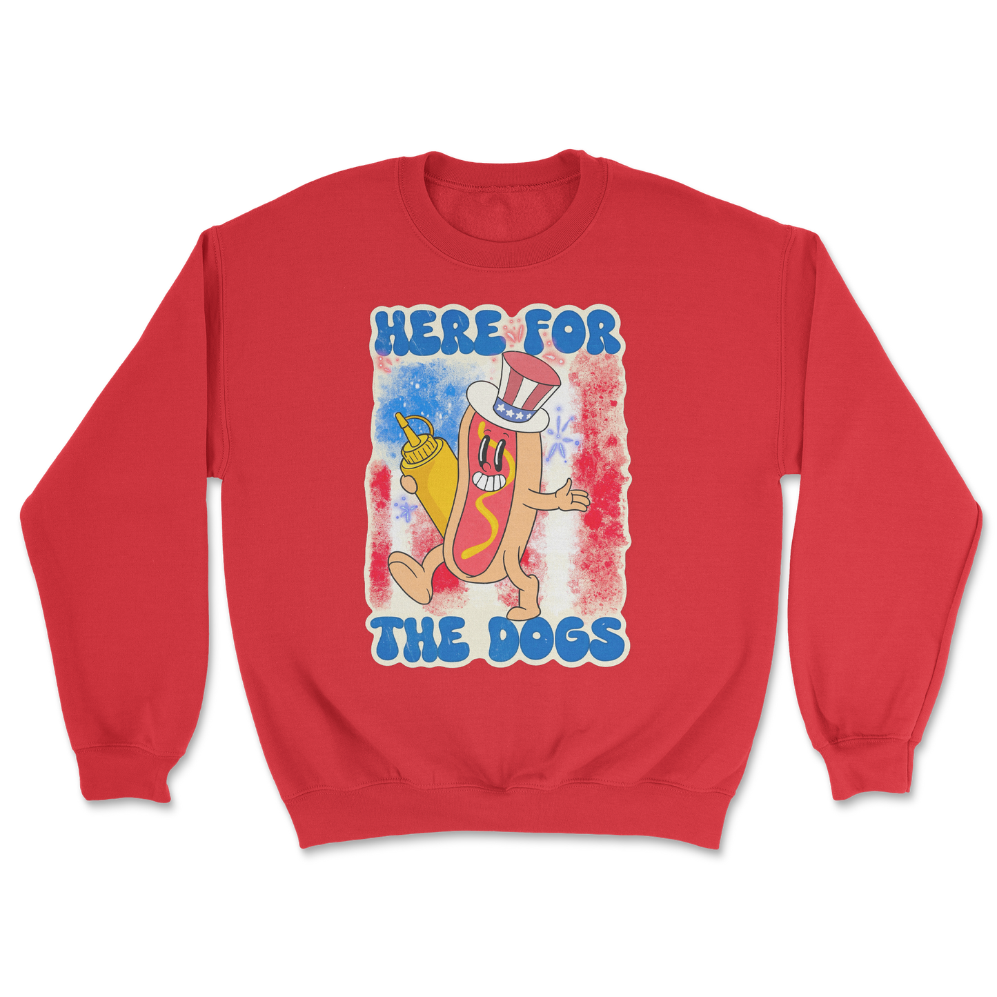 Heavy Blend Crew Neck Hot Dog in Red