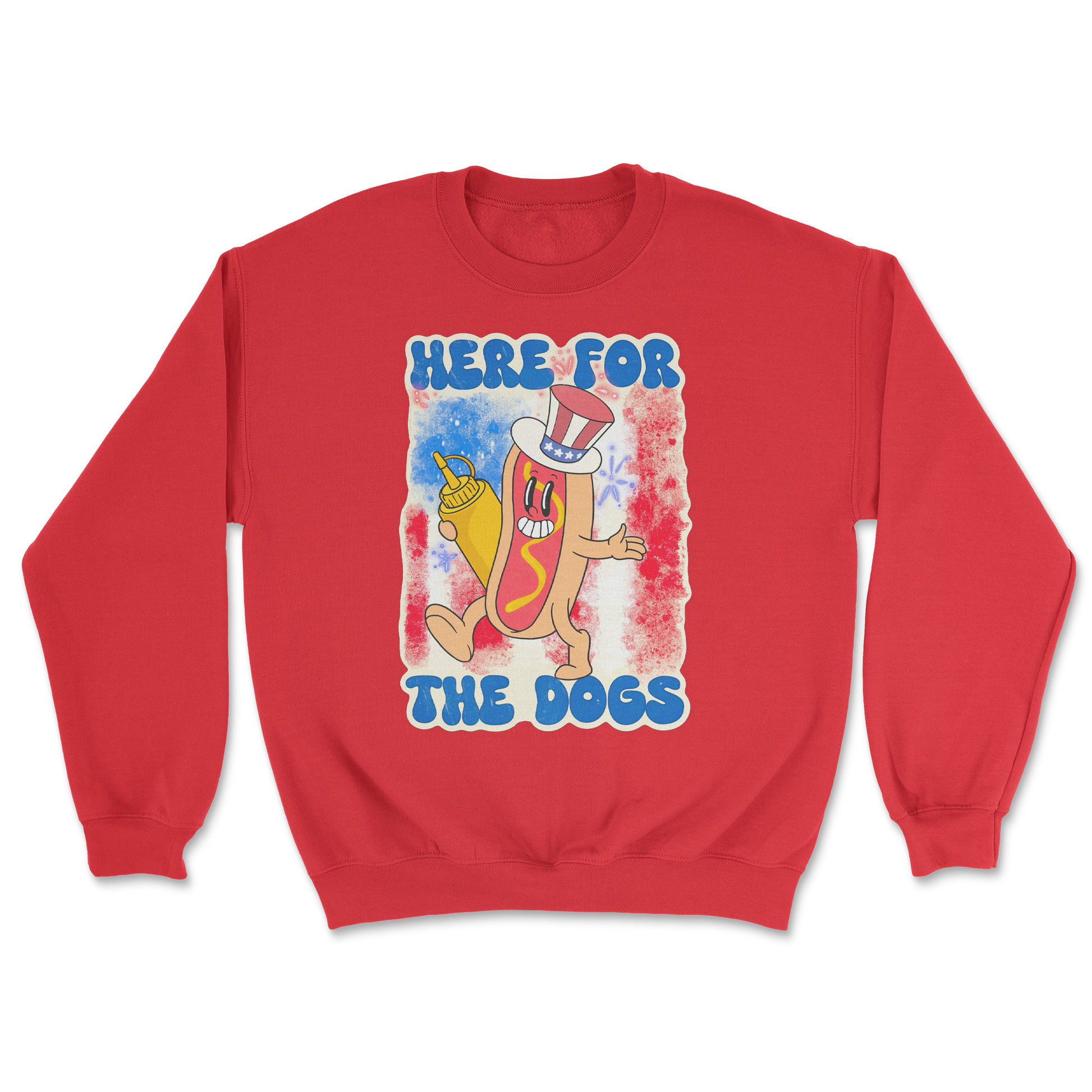 Heavy Blend Crew Neck Hot Dog in Red