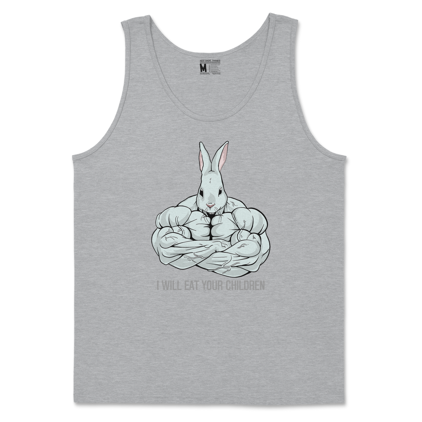 Gildan SoftStyle Tank Top Scary Rabbit in Sports Grey
