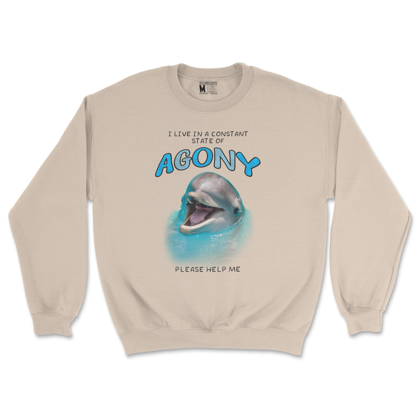 Gildan SoftStyle Crew Neck Agony Dolphin in Sand