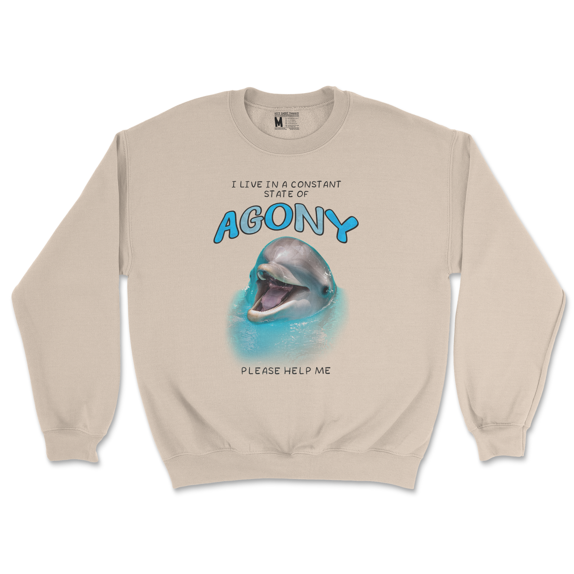 Gildan SoftStyle Crew Neck Agony Dolphin in Sand