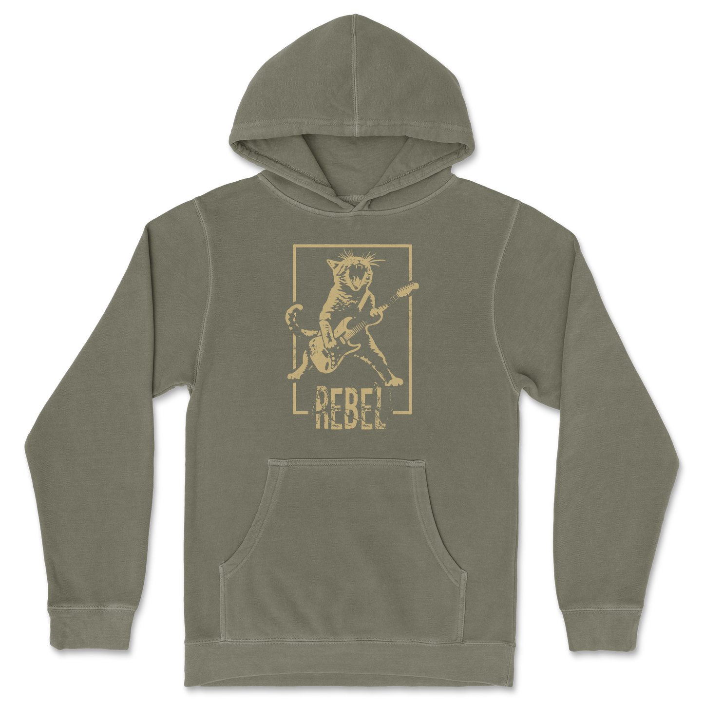 Independent Clothing Co. Hoodie Rebel Kitty in Olive