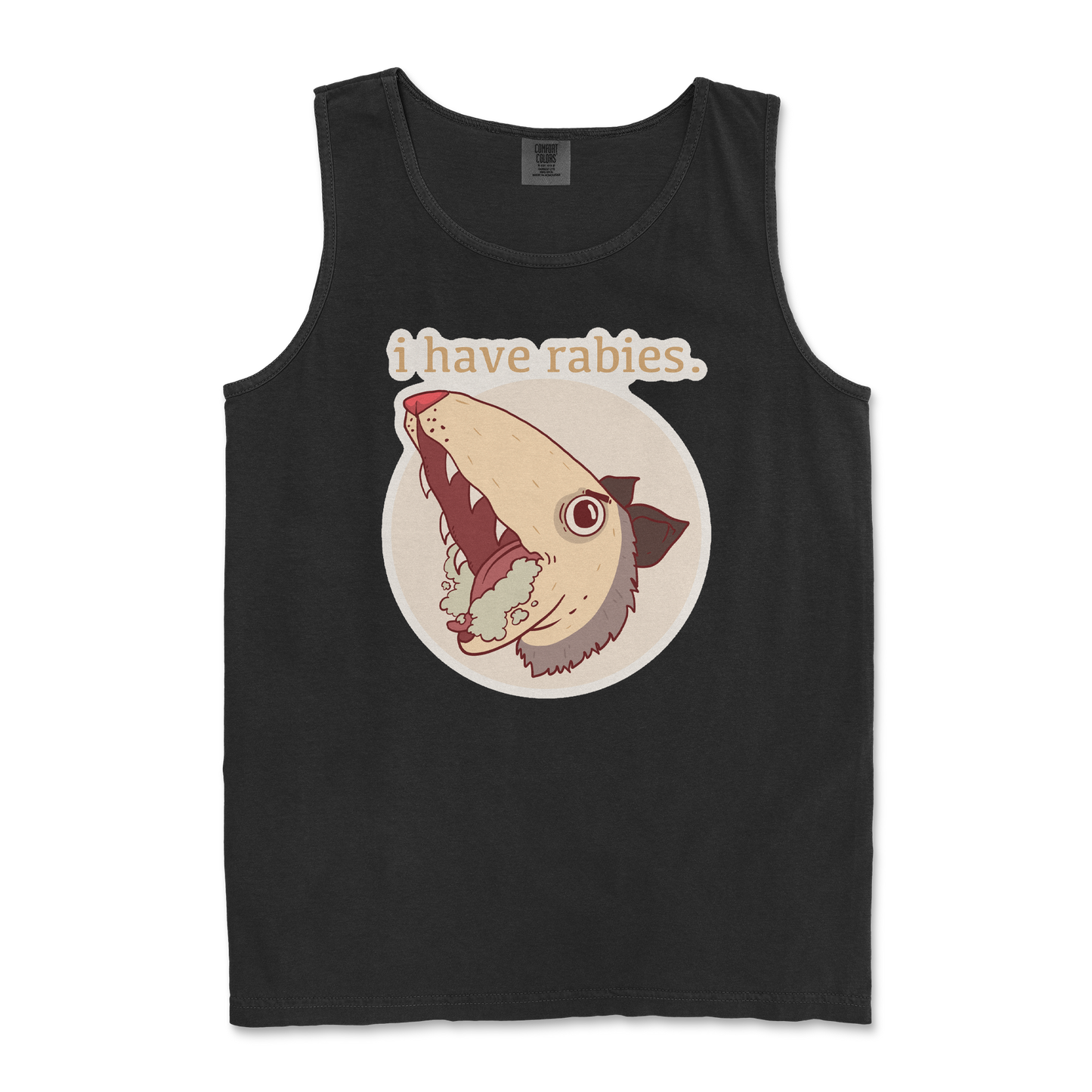 Comfort Colors Tank Top I Have Rabies in Black