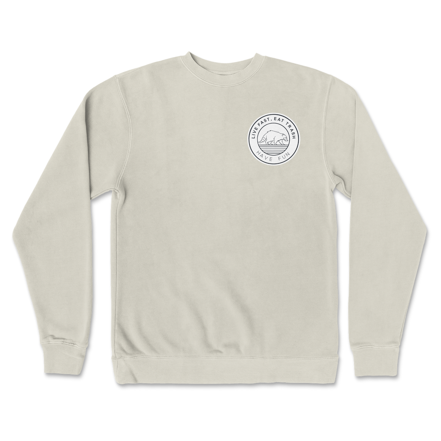 Independent Clothing Co. Crew Neck Raccoon Logo  in Bone