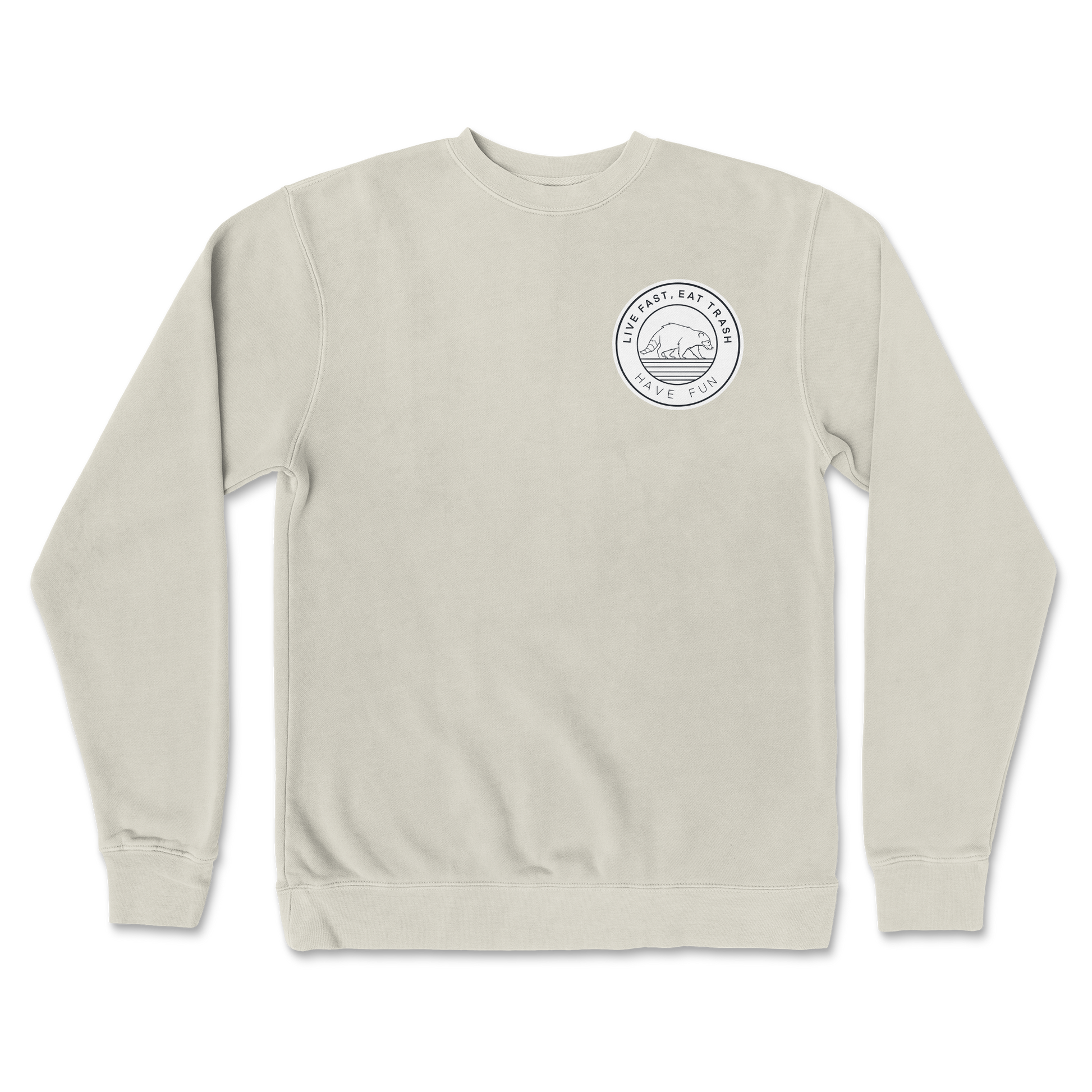 Independent Clothing Co. Crew Neck Raccoon Logo  in Bone