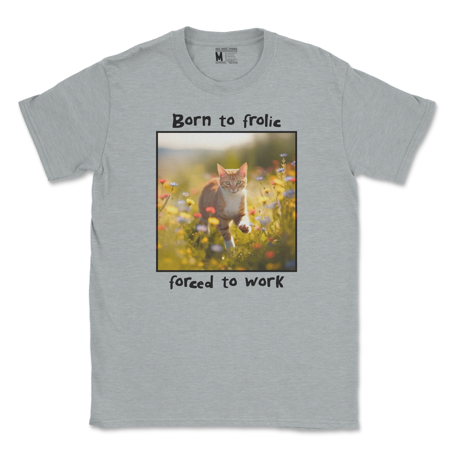 Gildan SoftStyle T-Shirt Born to Frolic in Sport-Grey