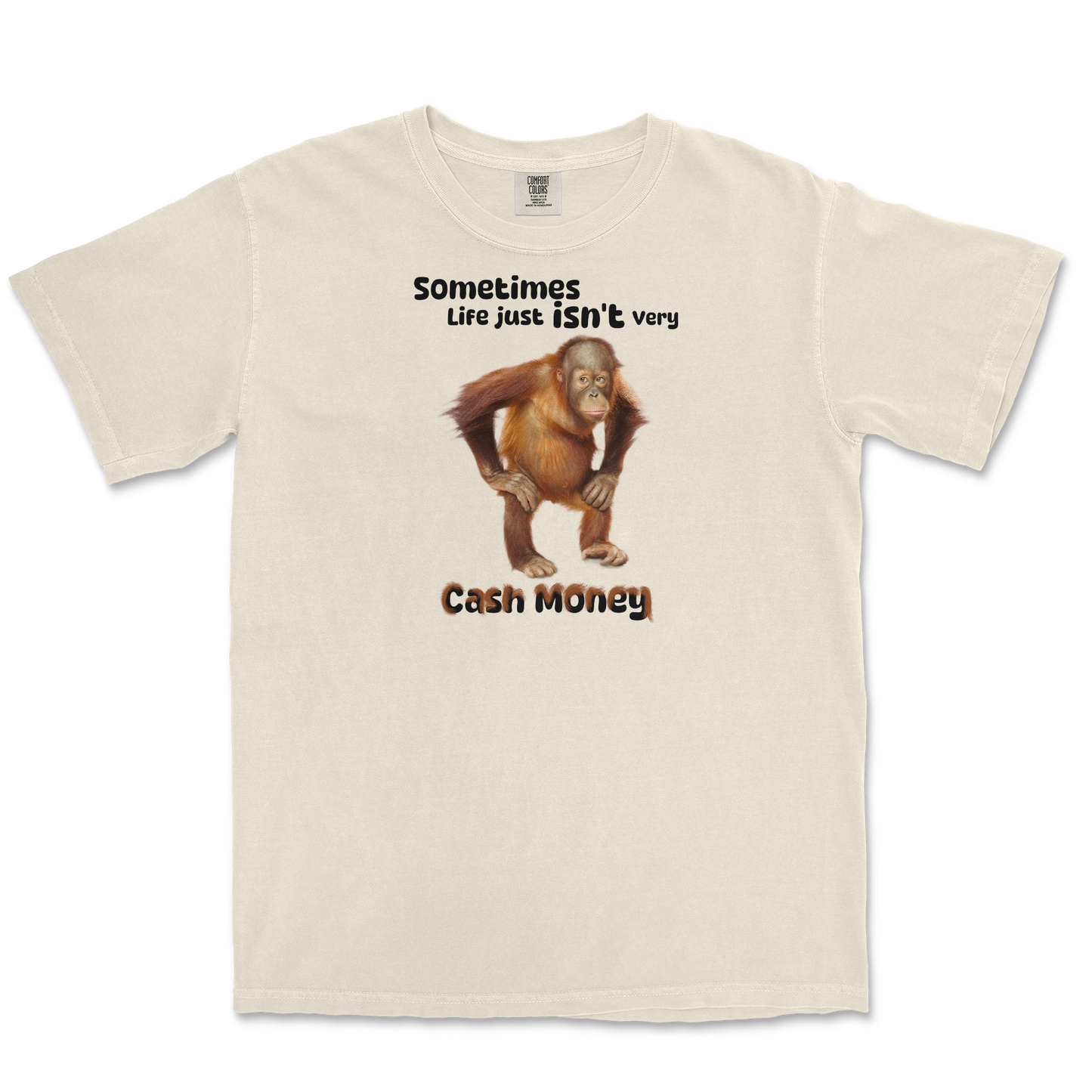 Comfort Colors T-Shirt Cash Money Monkey in Ivory