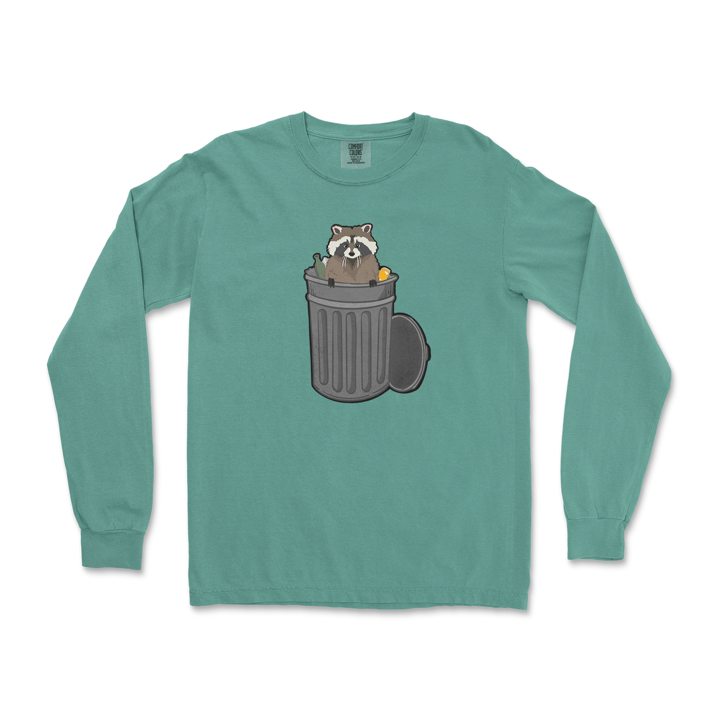 Comfort Colors Long Sleeve Trash Panda Enthusiast in LightGreen