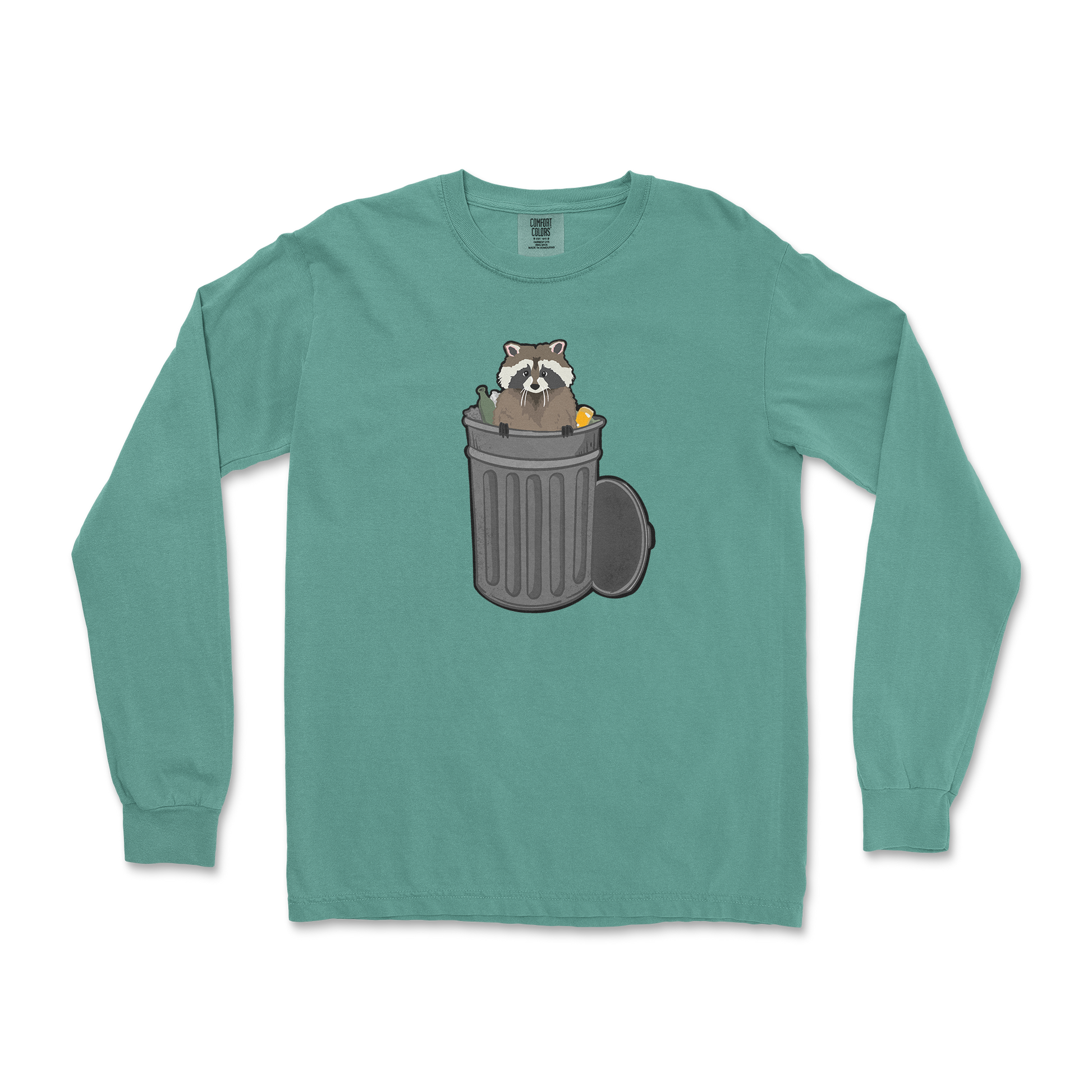 Comfort Colors Long Sleeve Trash Panda Enthusiast in LightGreen