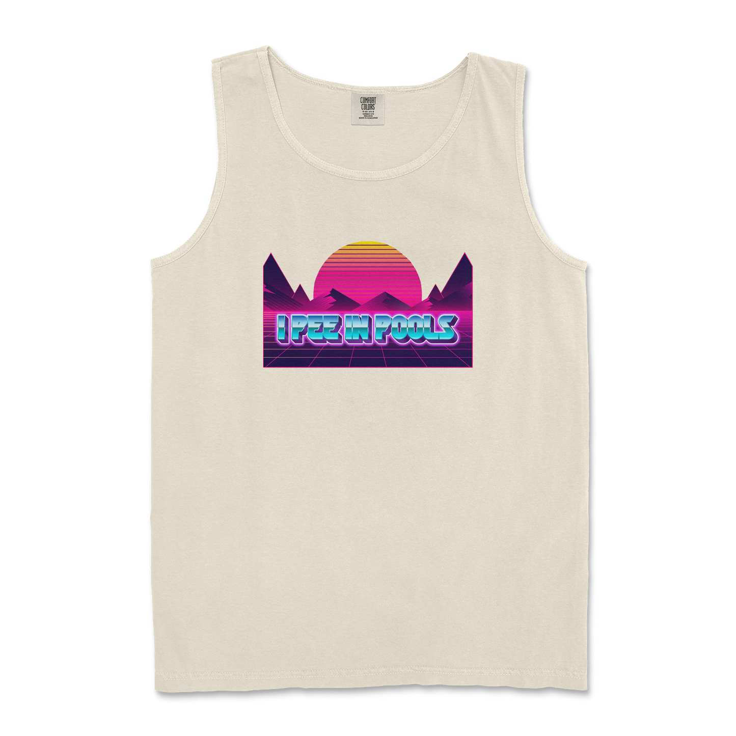 Comfort Colors Tank Top I Pee in Pools in Ivory