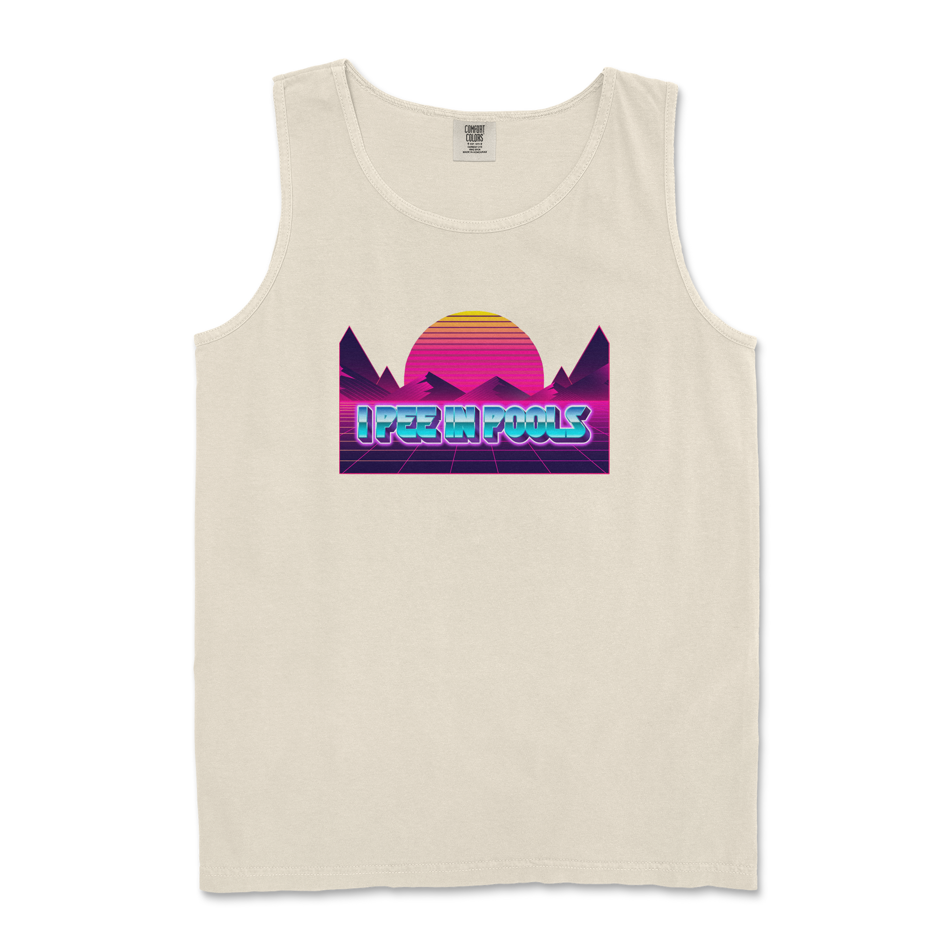 Comfort Colors Tank Top I Pee in Pools in Ivory