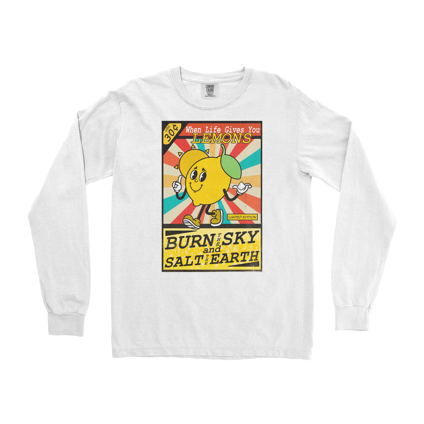 Comfort Colors Long Sleeve Life Gives You Lemons in White
