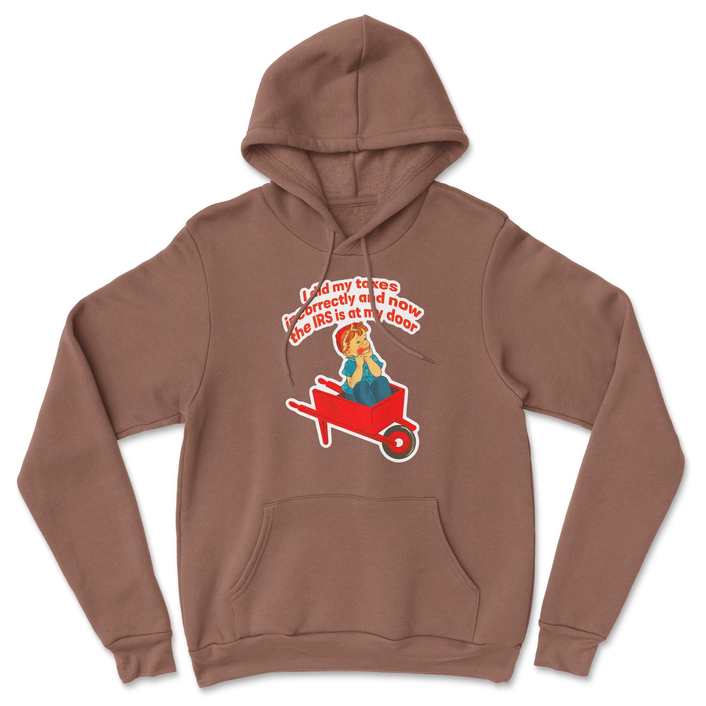 Heavy Blend Hoodie Here Comes the IRS in Cocoa