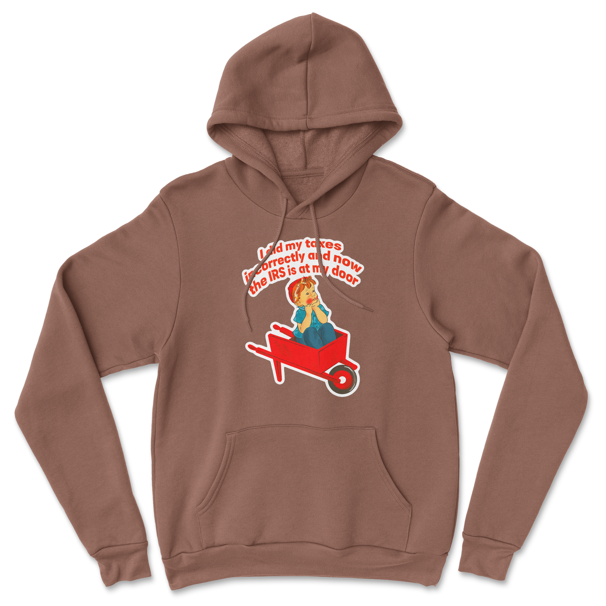 Heavy Blend Hoodie Here Comes the IRS in Cocoa